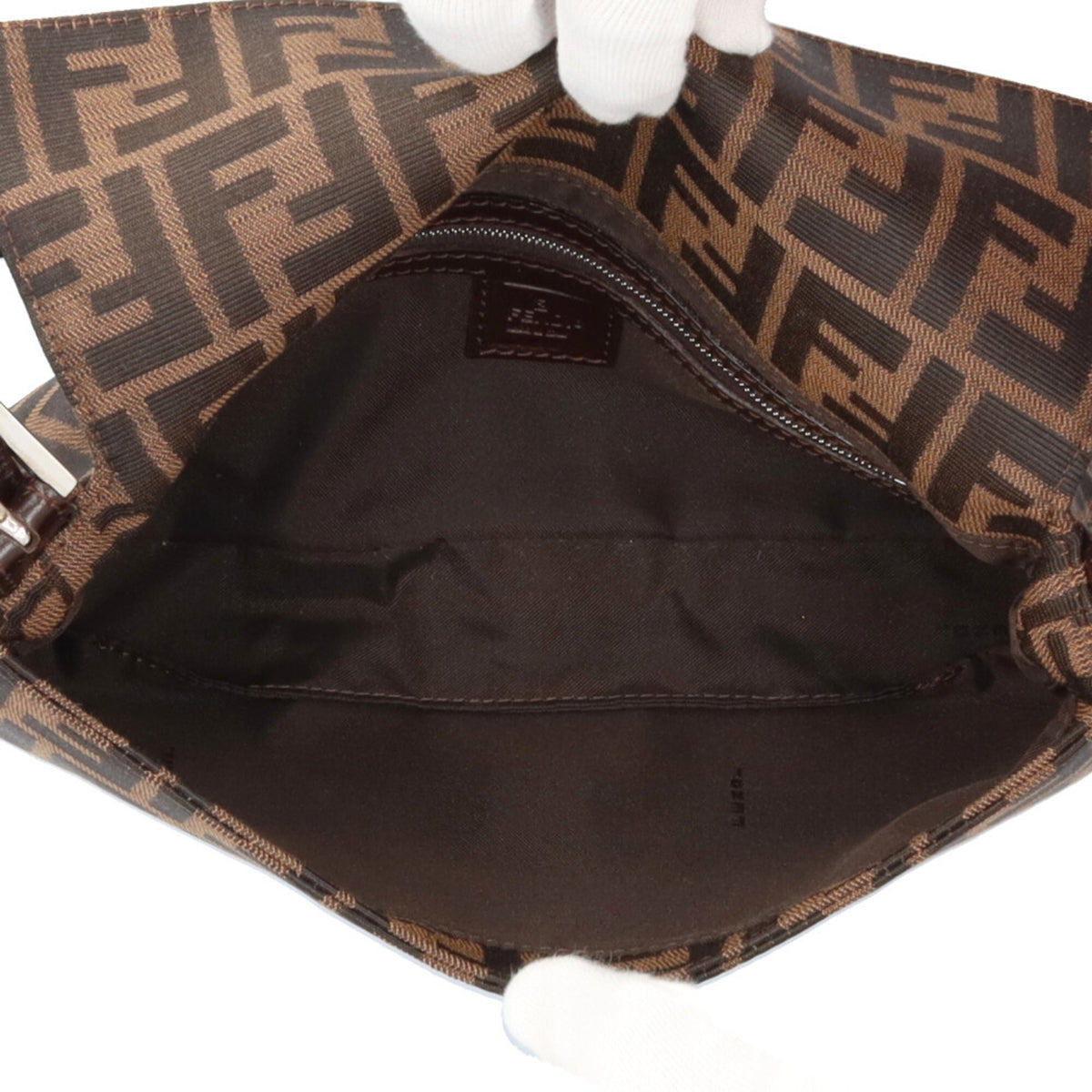Fendi Zucca Brown Canvas Handbag (Pre-Owned)