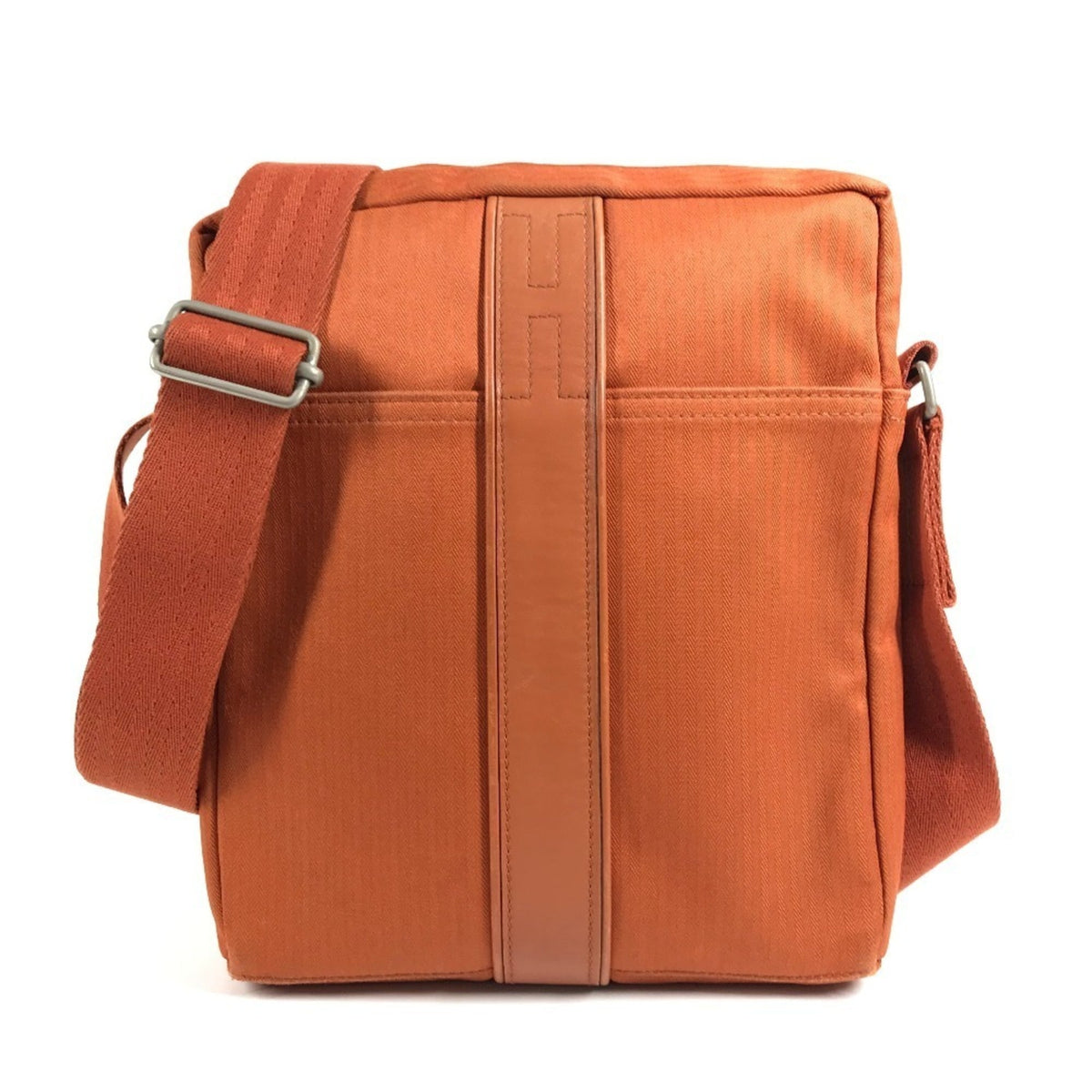Hermes Orange Canvas Pochette Shoulder Bag (Pre-Owned)
