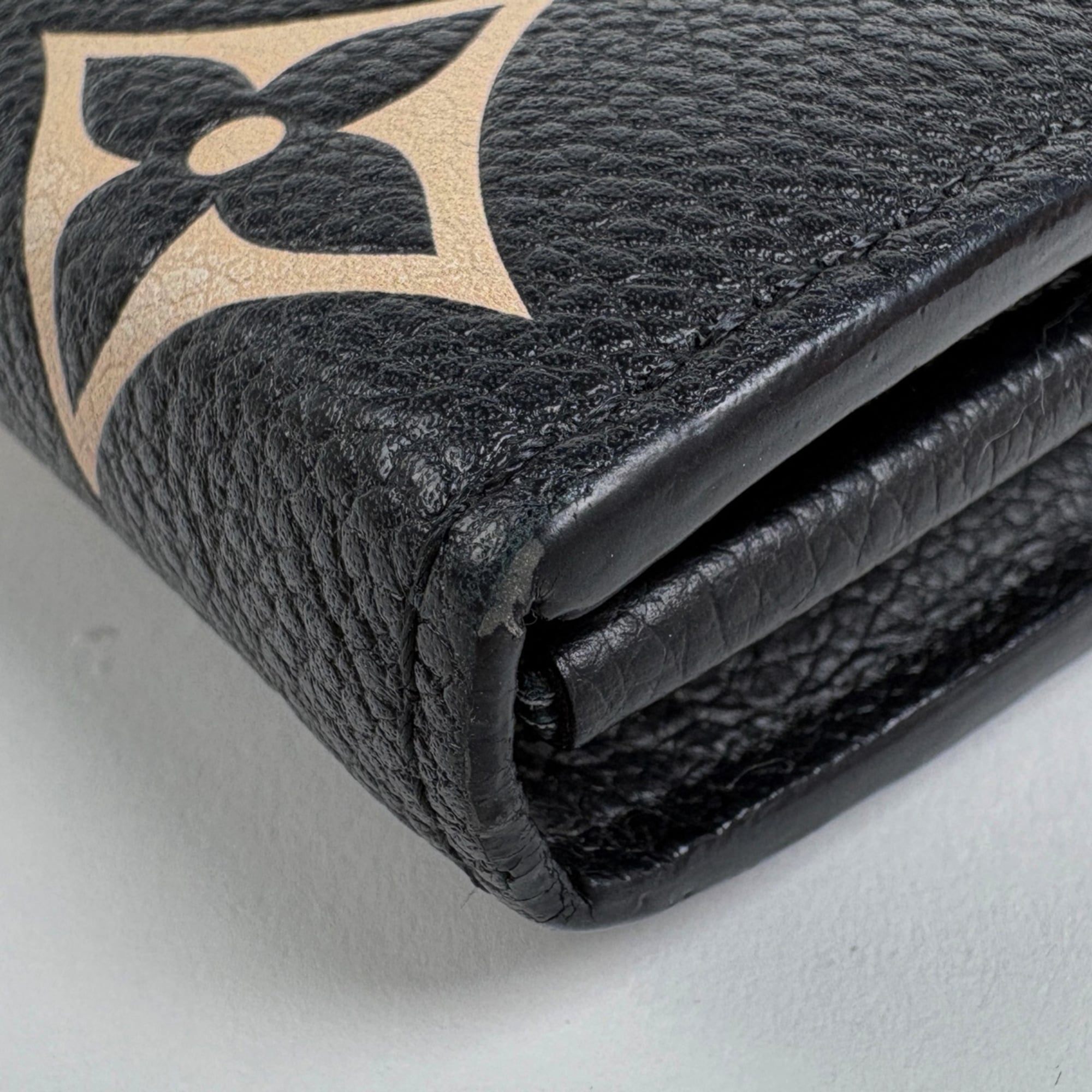Louis Vuitton Beige Black Noir Monogram Empreinte Long Wallet (Bi-Fold) (Pre-Owned)