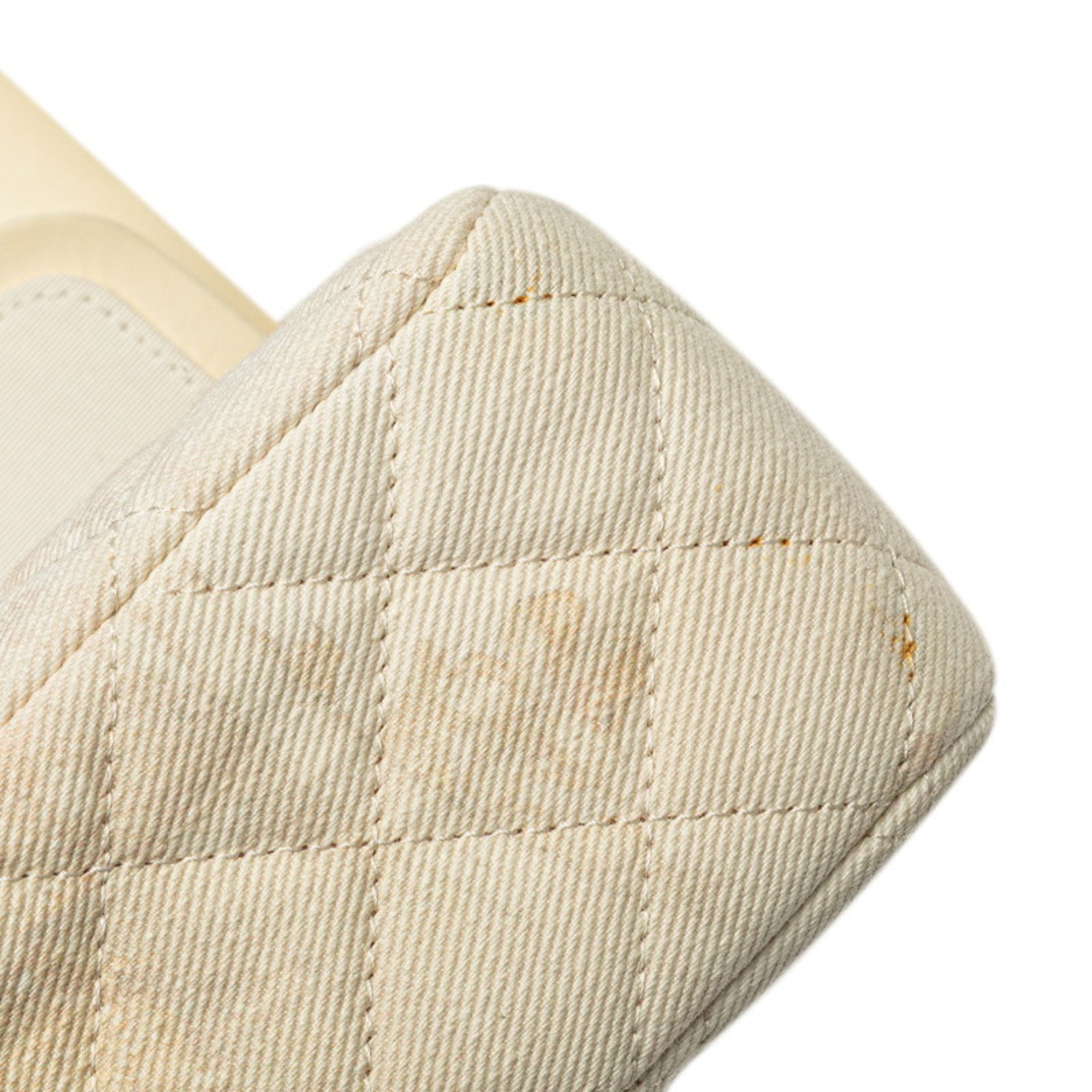 Chanel Matelasse Pink White Cotton Leather Shoulder Bag (Pre-Owned)