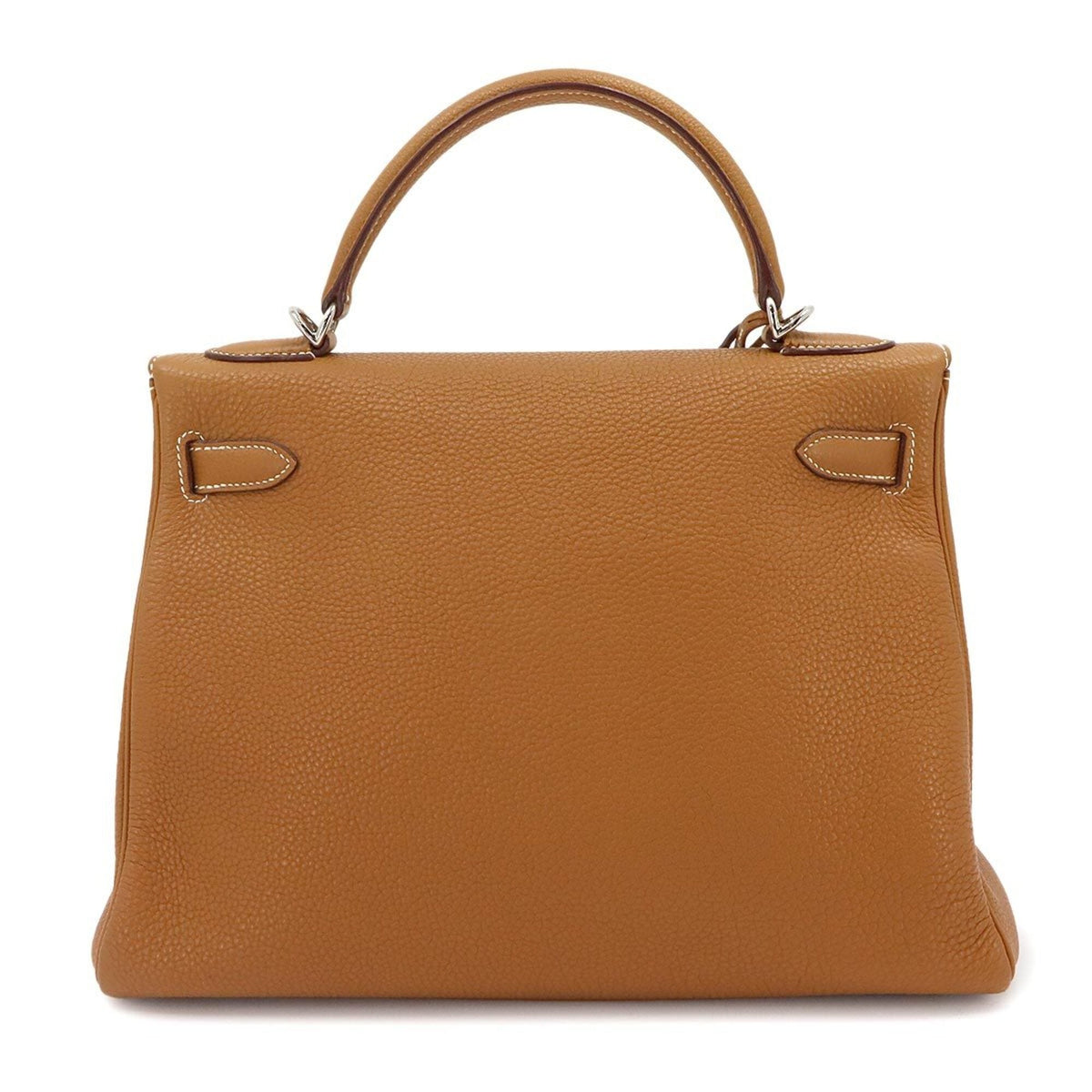 Hermes Gold Brown Togo Leather Handbag (Pre-Owned)