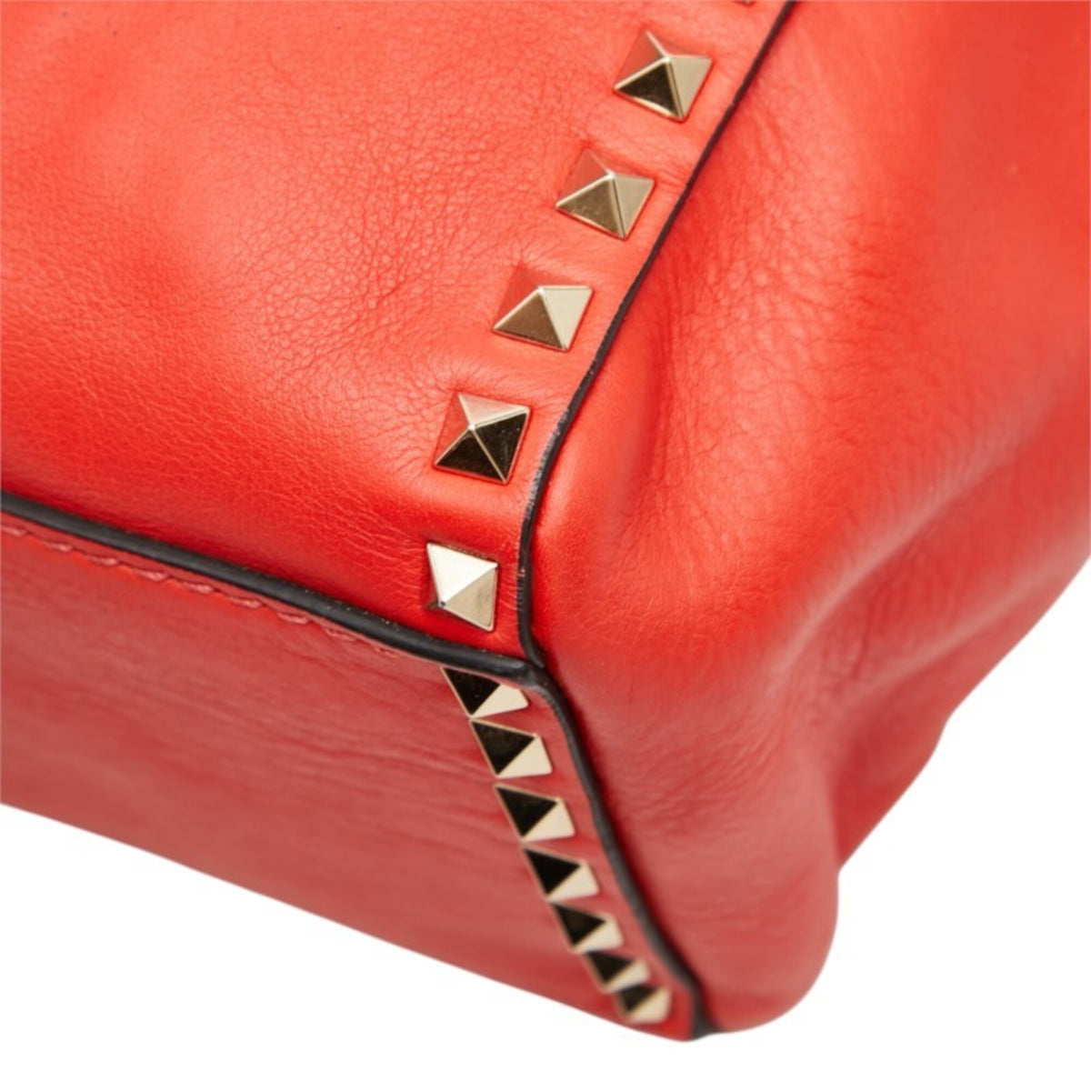 Valentino Red Color Leather Handbag Shoulder Bag (Pre-Owned)