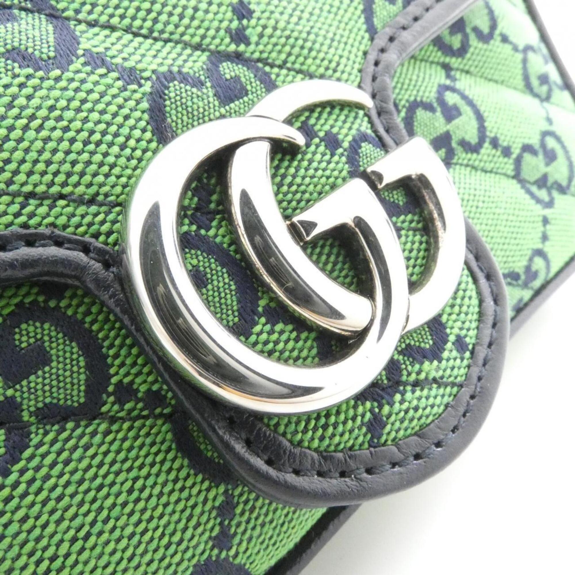 Gucci Green Gg Canvas Shoulder Bag (Pre-Owned)