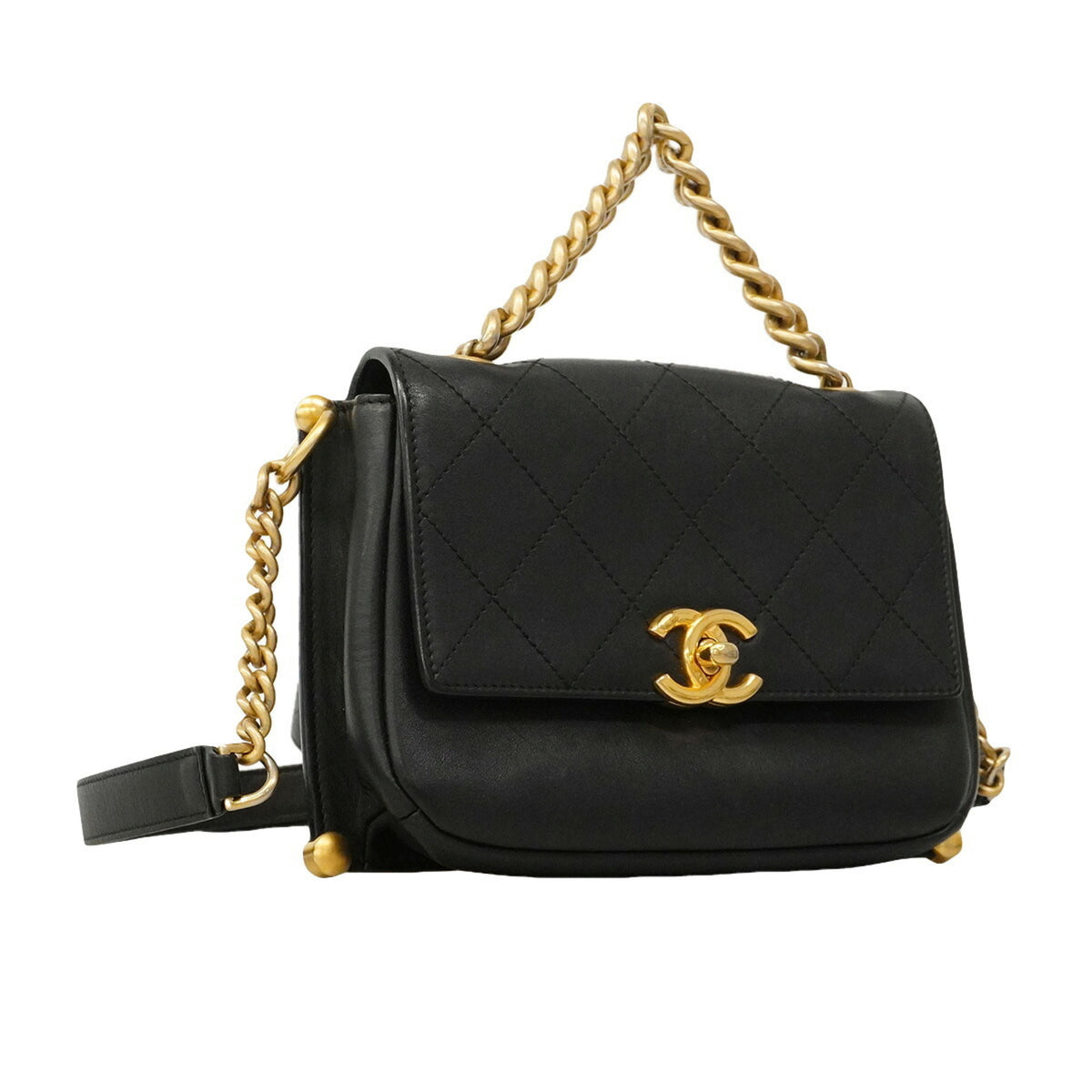 Chanel Black Leather Shoulder Bag (Pre-Owned)