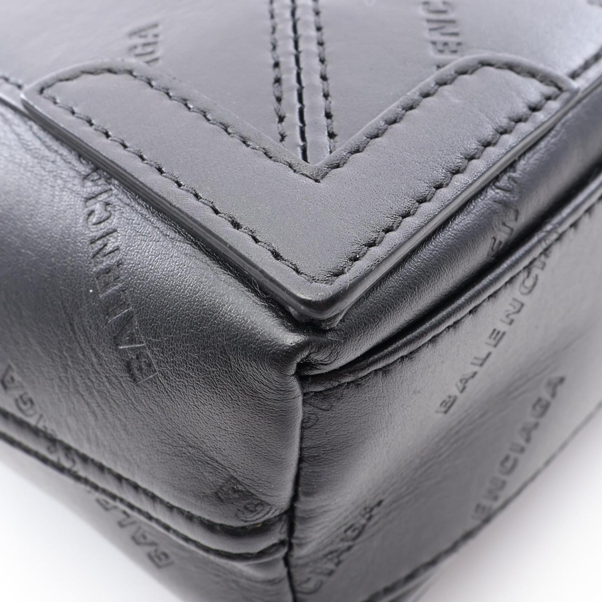 Balenciaga Black Leather Handbag Pouch (Pre-Owned)