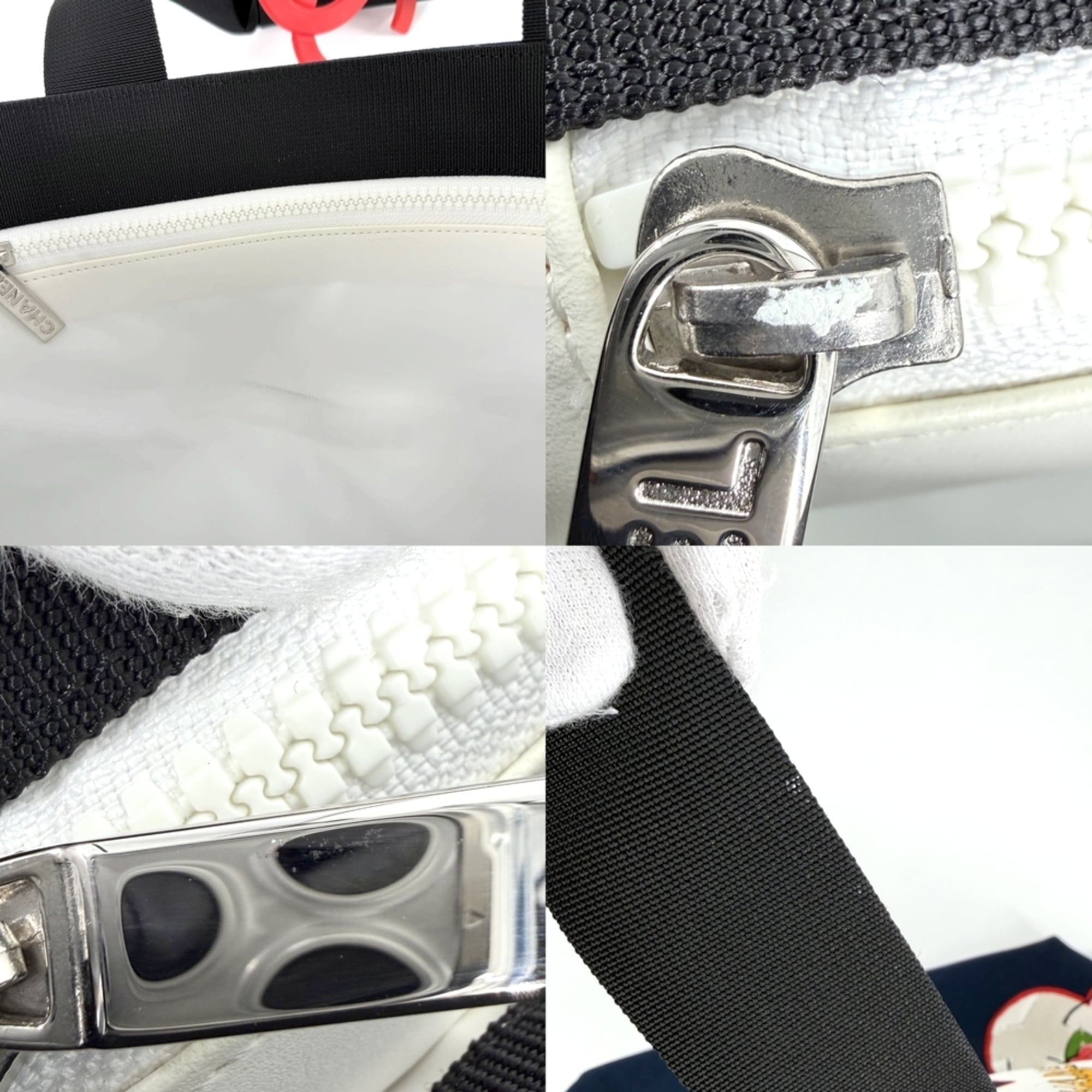 Chanel Navy Canvas Handbag Tote Bag (Pre-Owned)