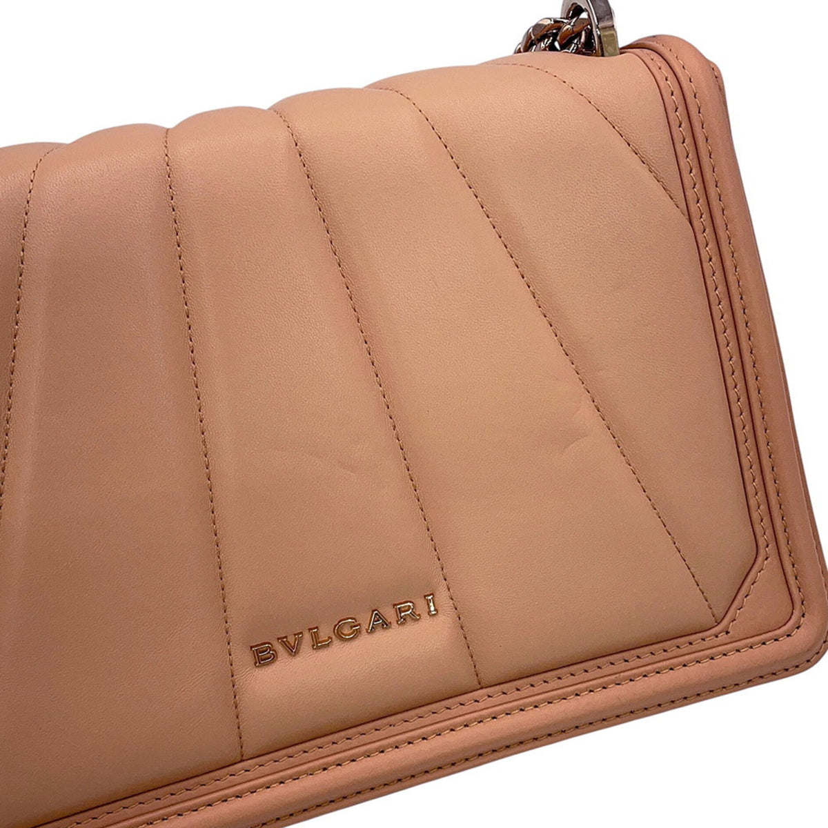 Bvlgari Beige Leather Handbag Shoulder Bag (Pre-Owned)