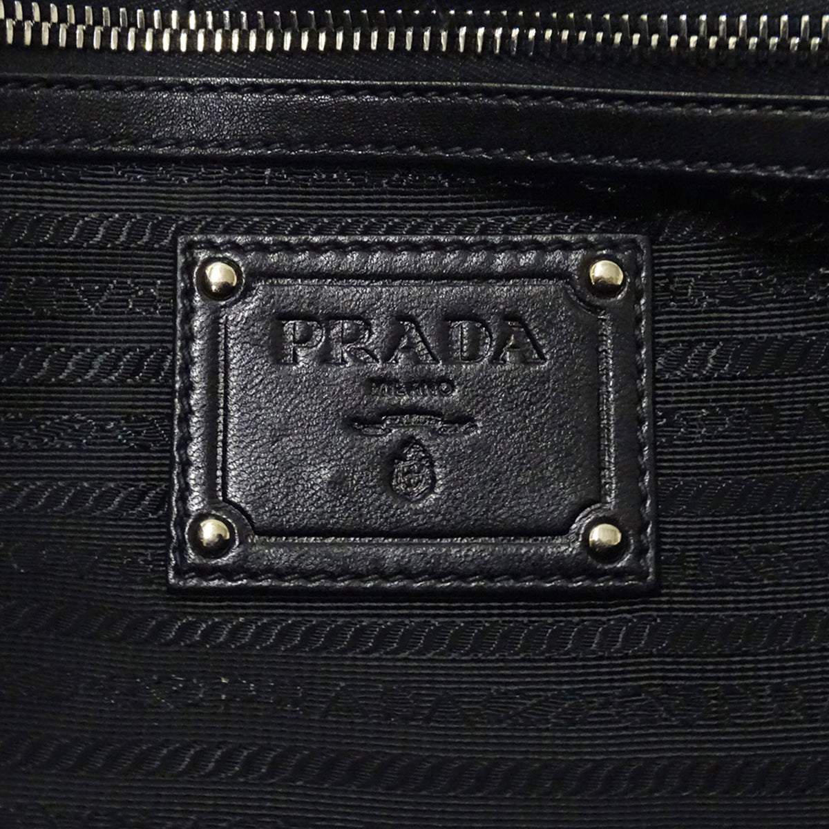 Prada Black Leather Handbag Tote Bag (Pre-Owned)