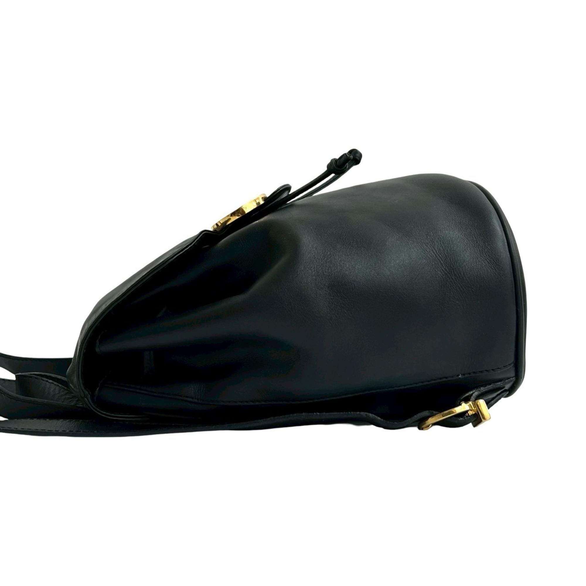 Salvatore Ferragamo Black Leather Backpack (Pre-Owned)