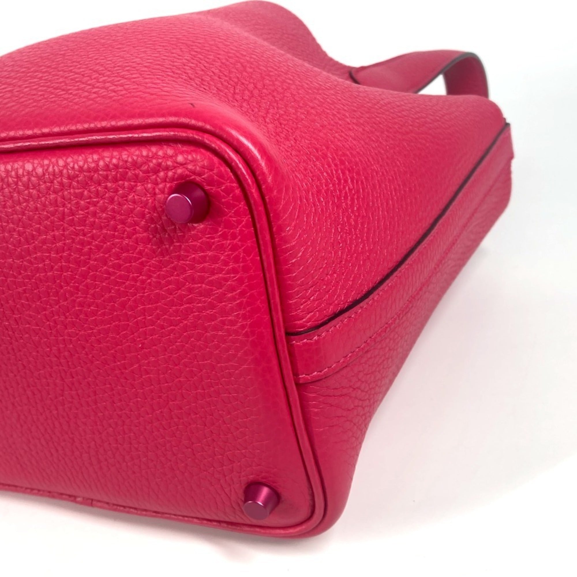 Hermes Pink Taurillon Clemence Leather Handbag (Pre-Owned)