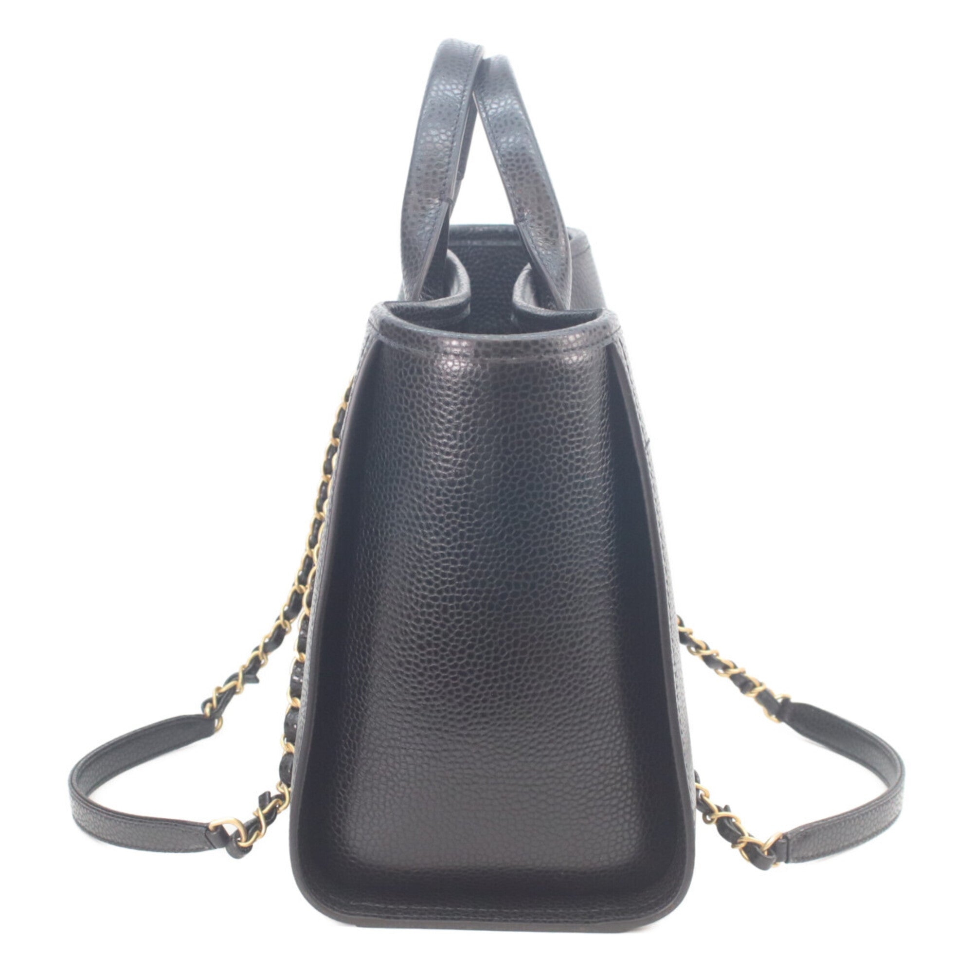 Chanel Black Grained Calfskin Pouch Shoulder Bag (Pre-Owned)