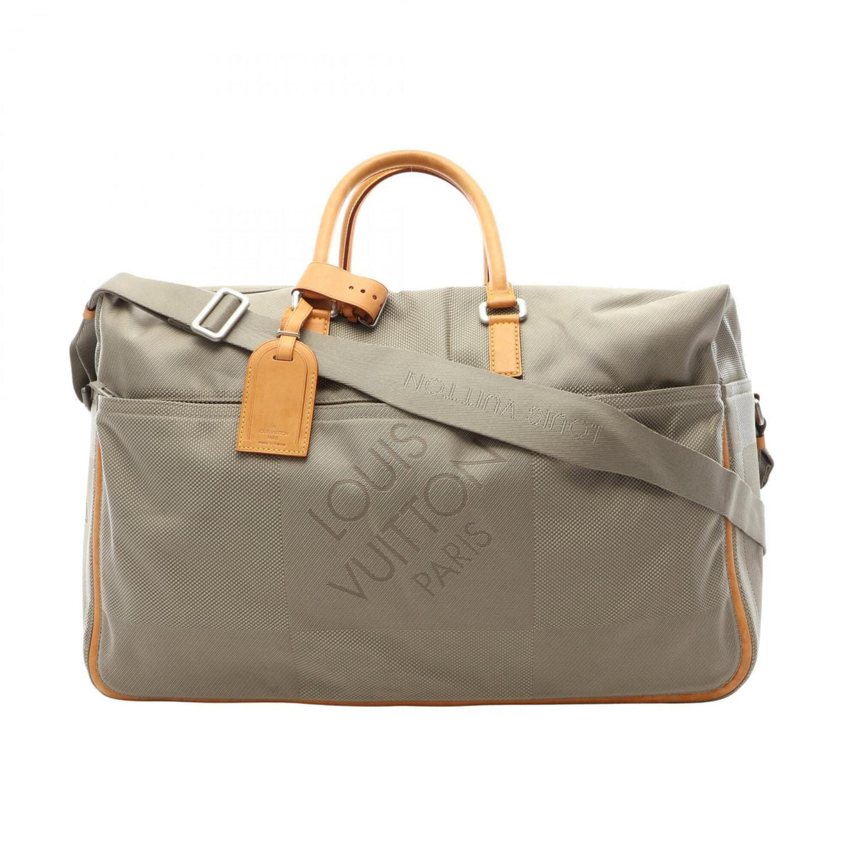 Louis Vuitton Beige Brown Sable Damier Geant Leather Nylon Canvas Boston Bag Handbag (Pre-Owned)