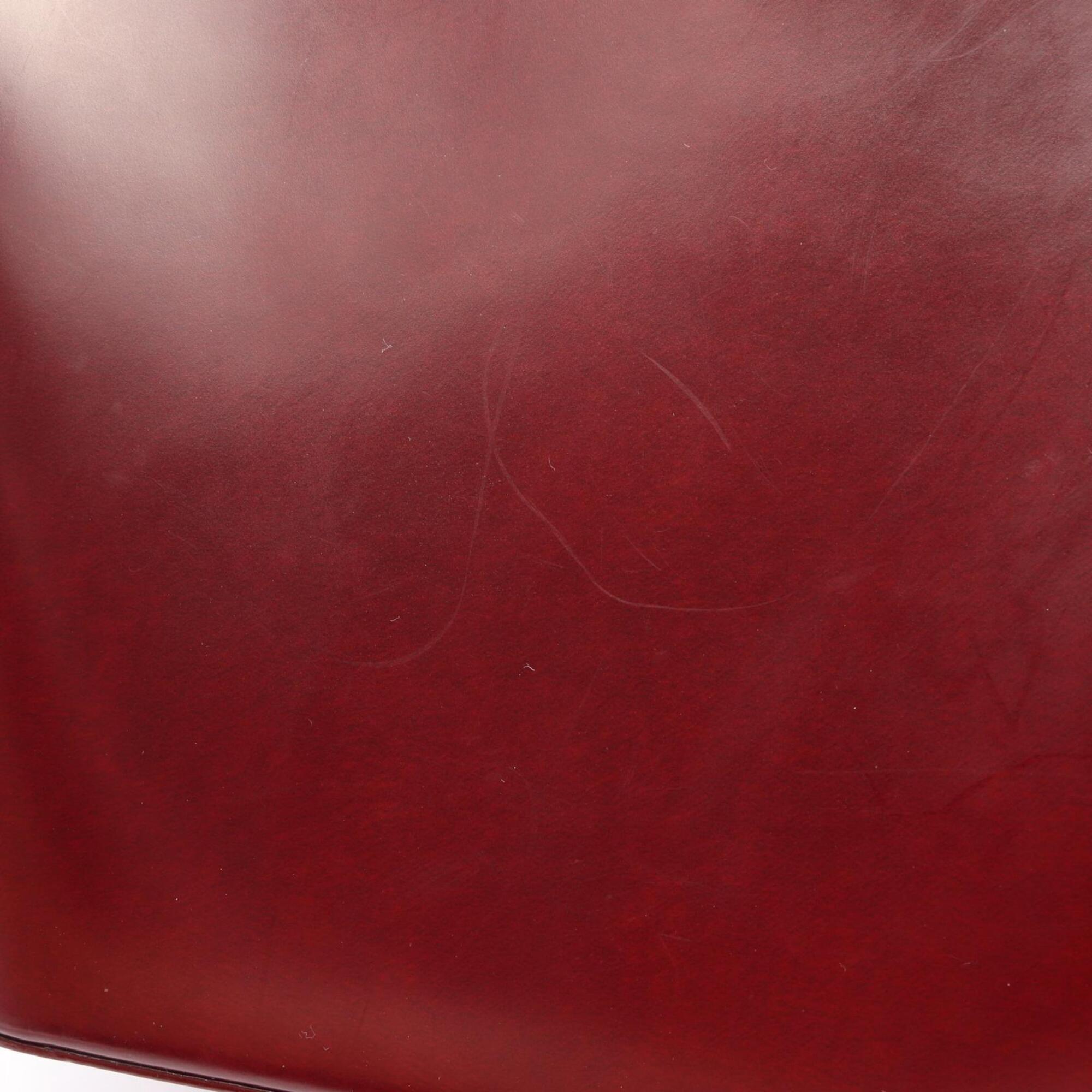 Cartier Bordeaux Leather Handbag Shoulder Bag (Pre-Owned)