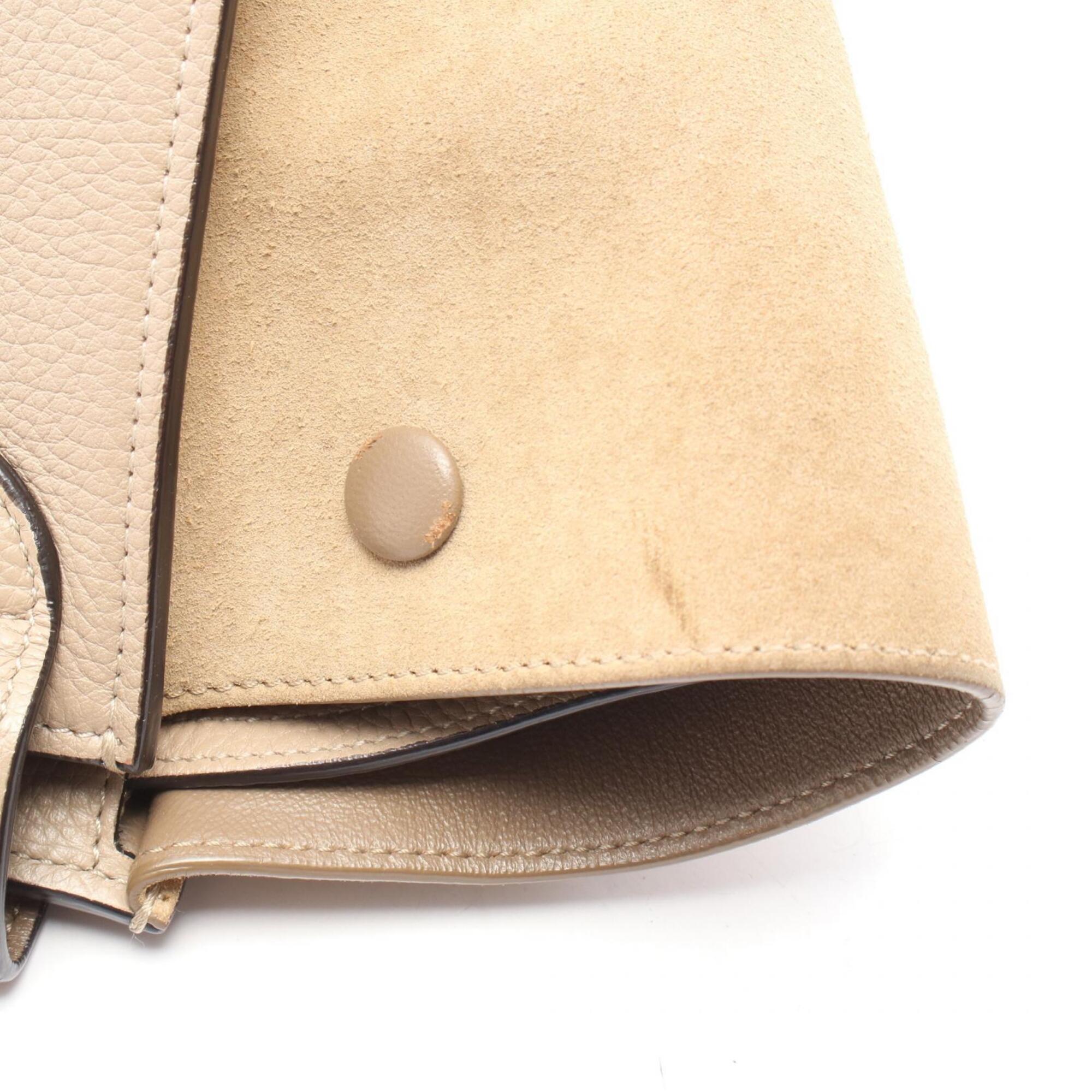 Celine Beige Brown Leather Suede Handbag (Pre-Owned)