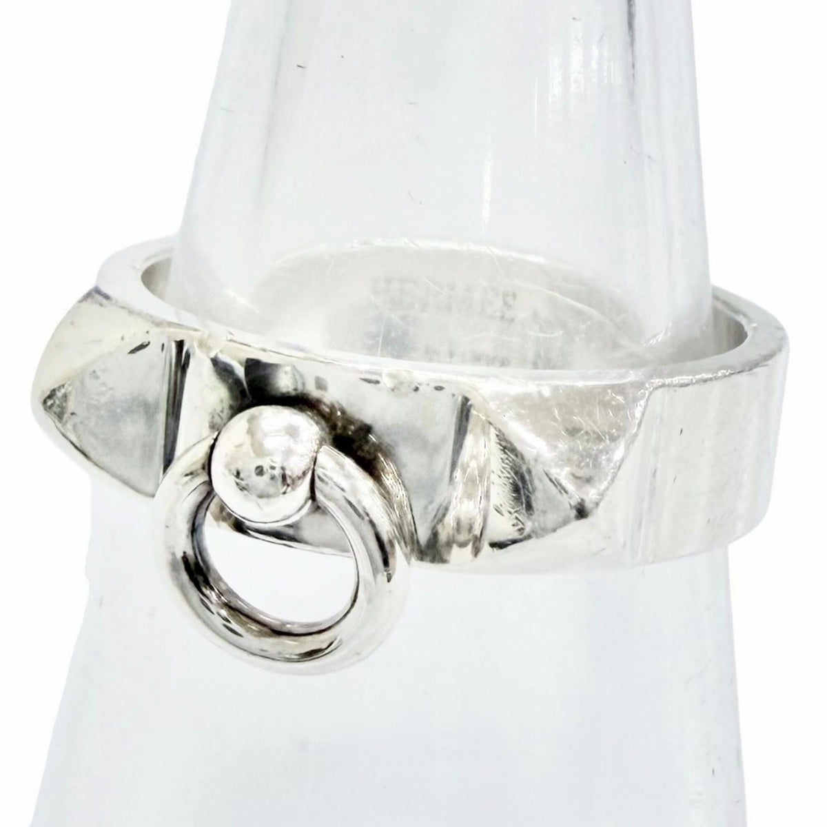 Hermes Silver Silver 925 Band Ring (Pre-Owned)