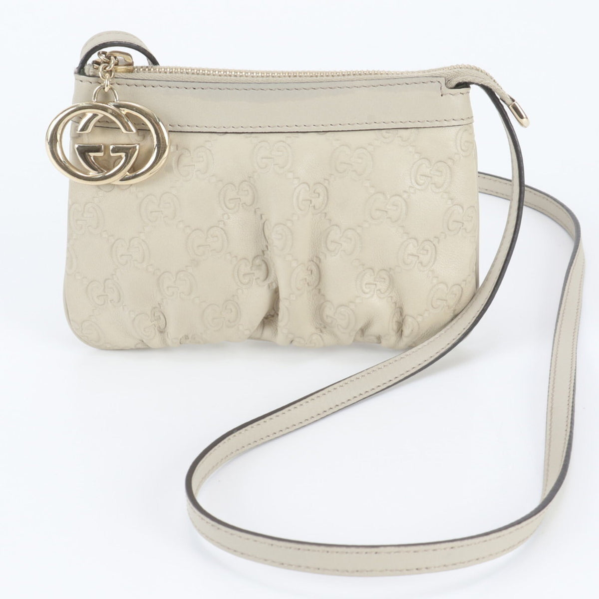 Gucci Ivory Leather Crossbody Bag Shoulder Bag (Pre-Owned)