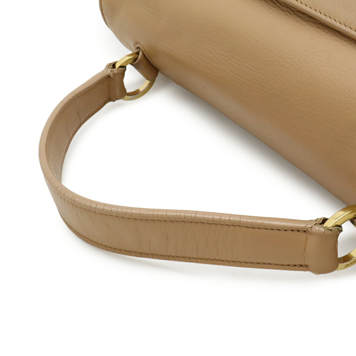 Yves Saint Laurent Pink Beige Leather Handbag Shoulder Bag (Pre-Owned)