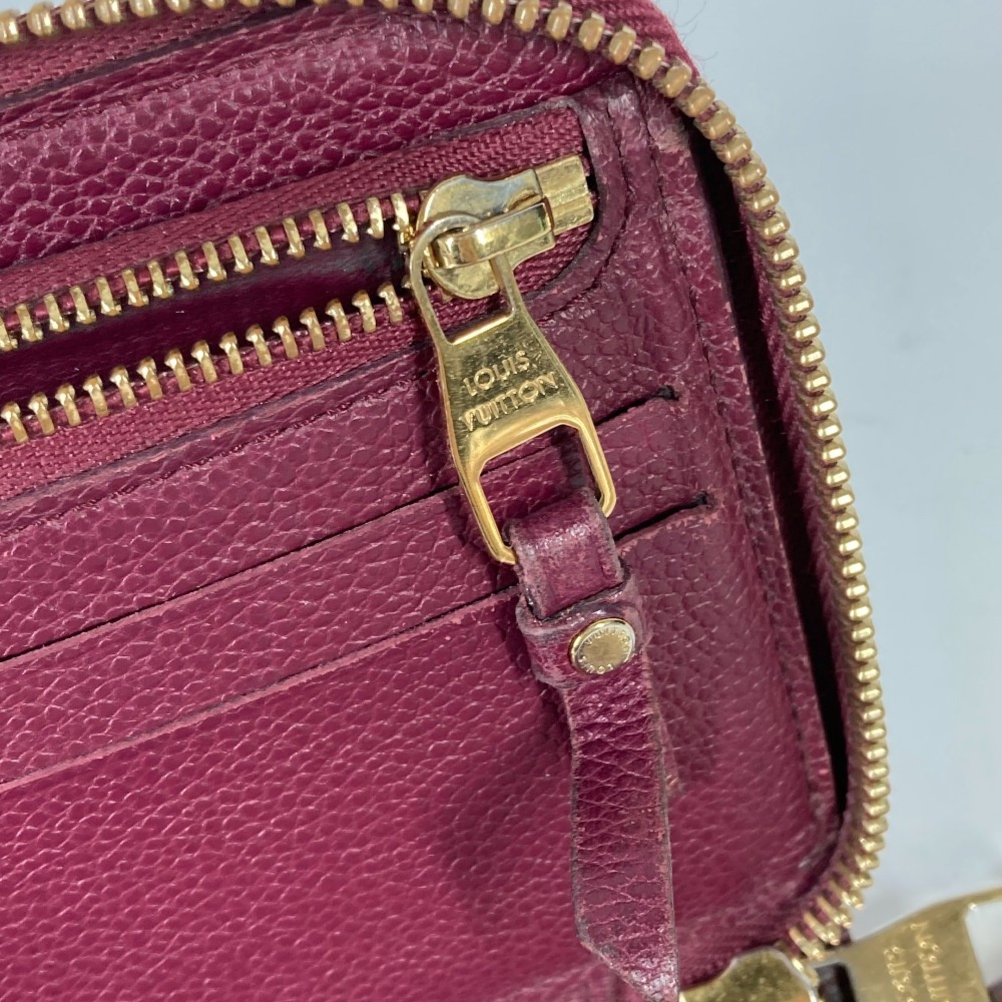 Louis Vuitton Aurore Red Color Monogram Empreinte Leather Long Bill Wallet (Bi-Fold) (Pre-Owned)