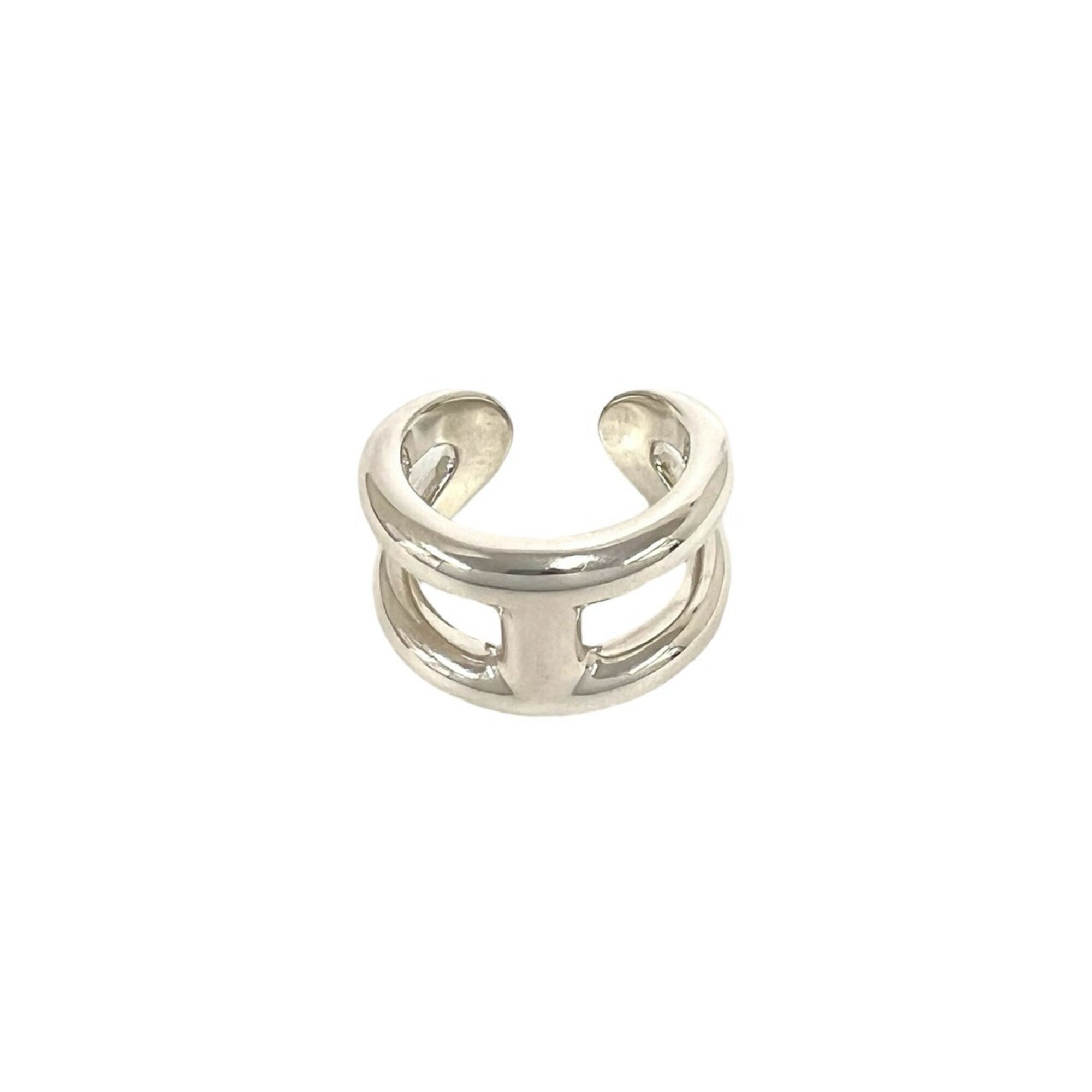 Hermes Silver Silver 925 Band Ring (Pre-Owned)