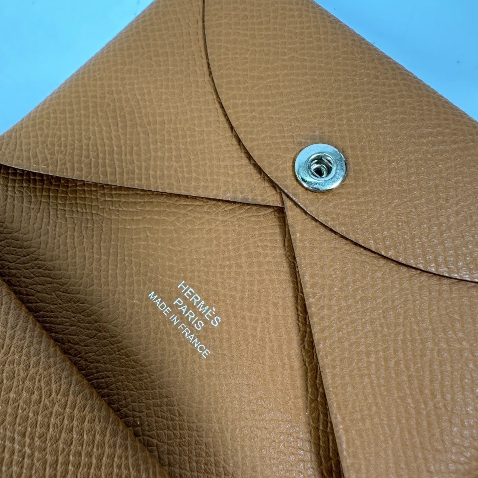 Hermes Brown Gold Brown Epsom Leather Coin Purse/Coin Case (Pre-Owned)