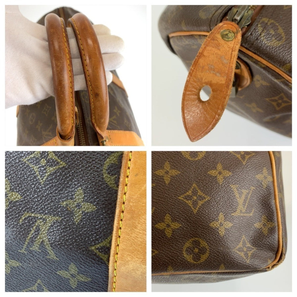 Louis Vuitton Brown Pvc Leather Boston Bag Handbag (Pre-Owned)