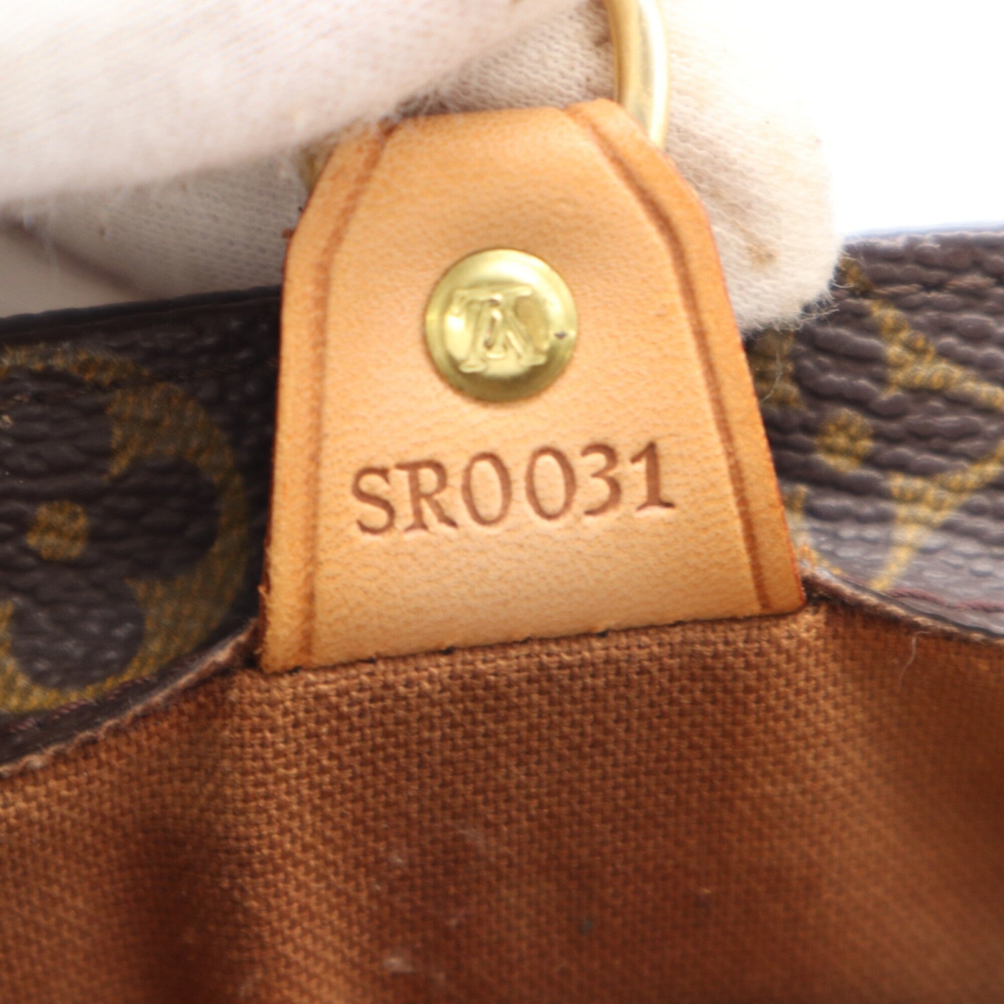 Louis Vuitton Beige Brown Coated Canvas Leather Handbag (Pre-Owned)