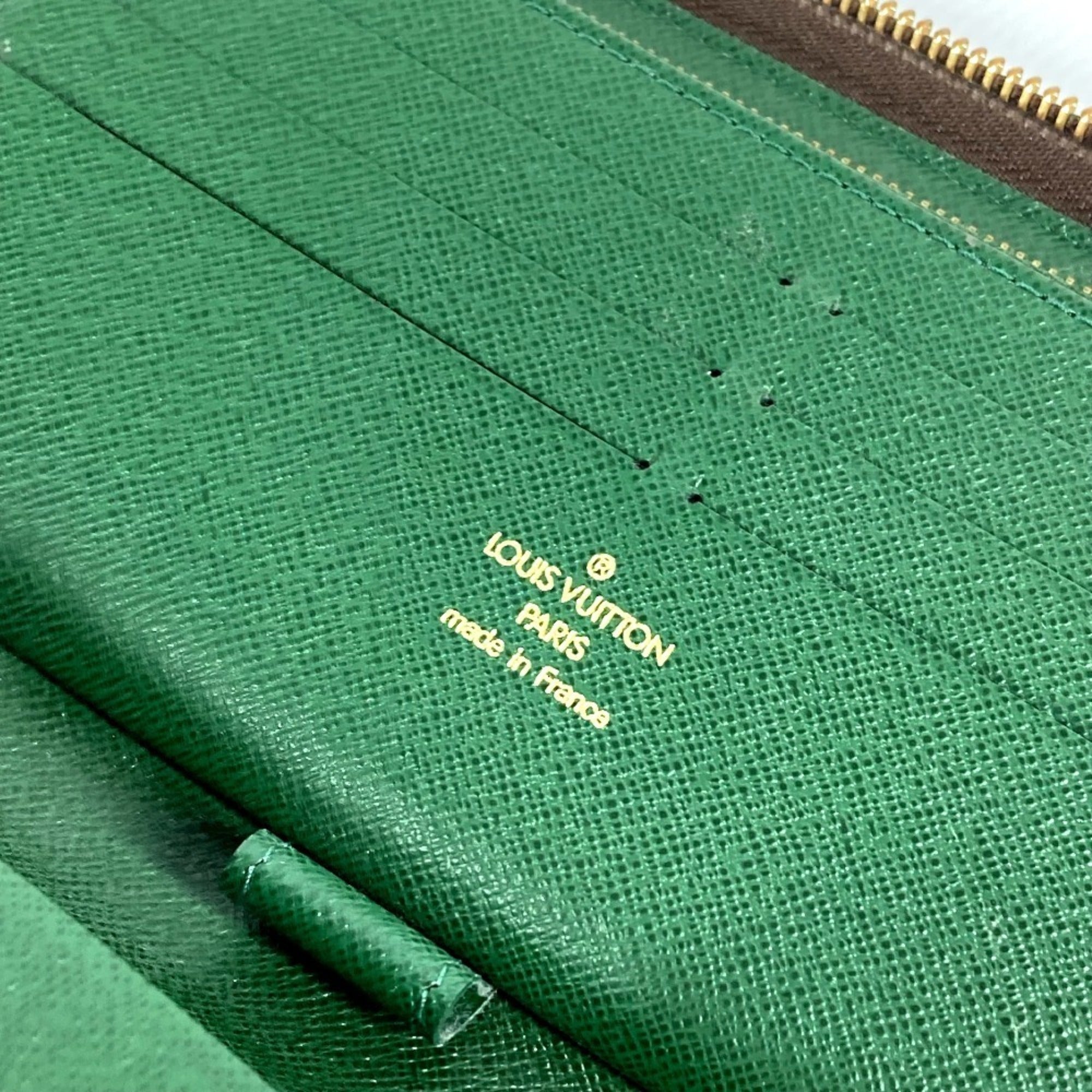 Louis Vuitton Brown Green Monogram Long Wallet (Bi-Fold) (Pre-Owned)