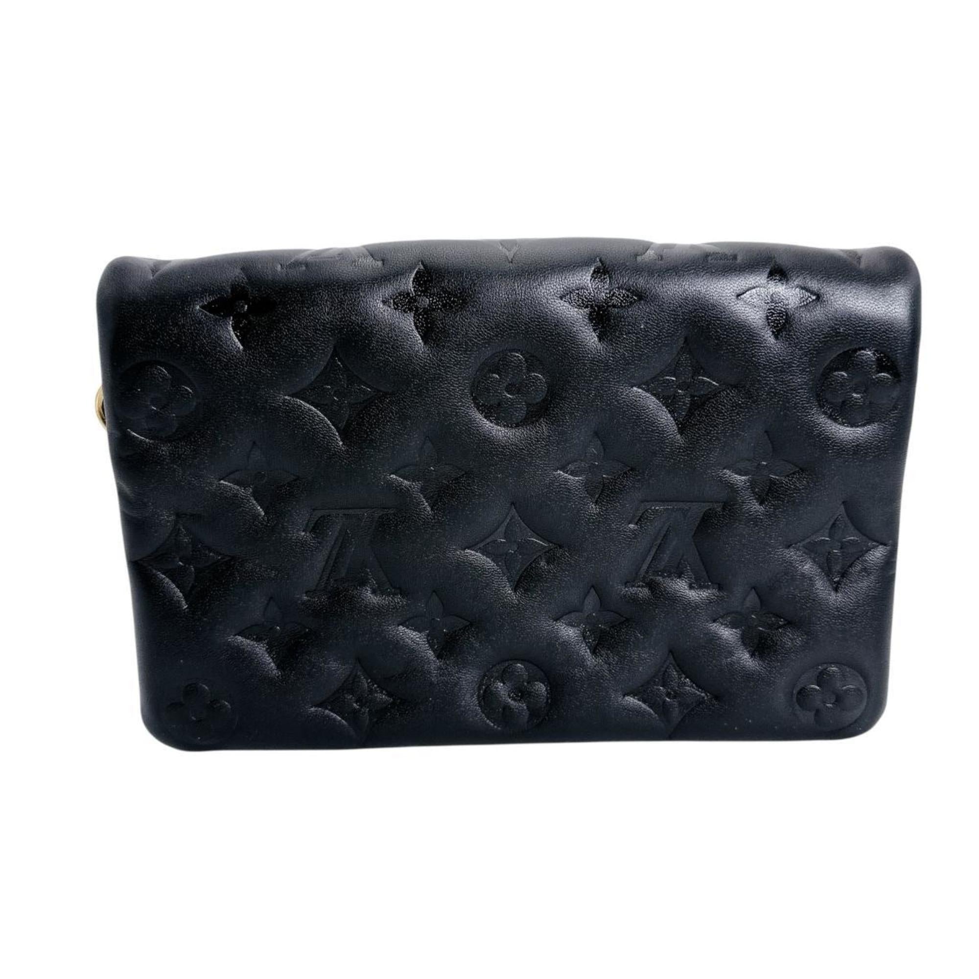 Louis Vuitton Black Leather Pochette Shoulder Bag (Pre-Owned)