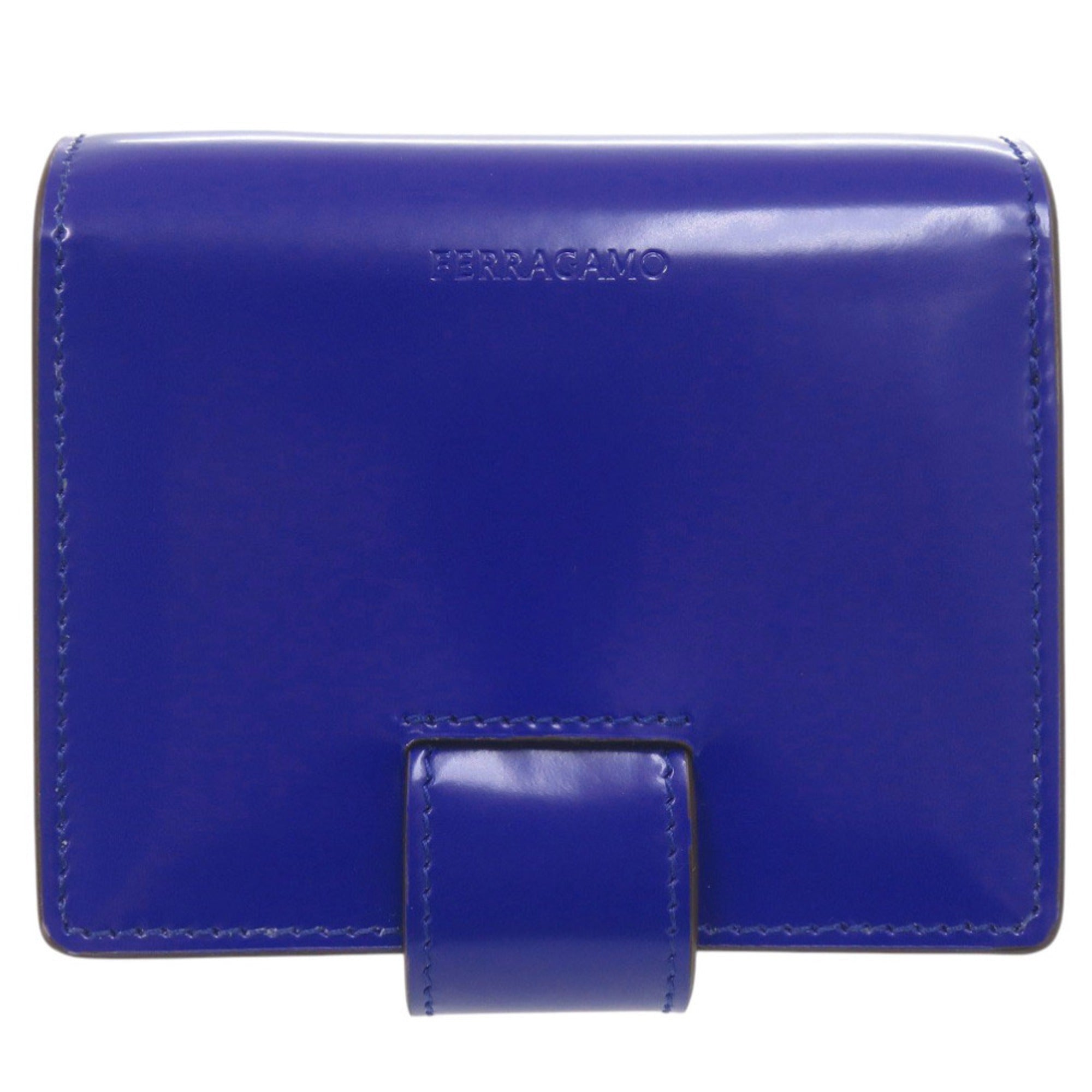 Salvatore Ferragamo Blue Leather Shoulder Bag (Pre-Owned)