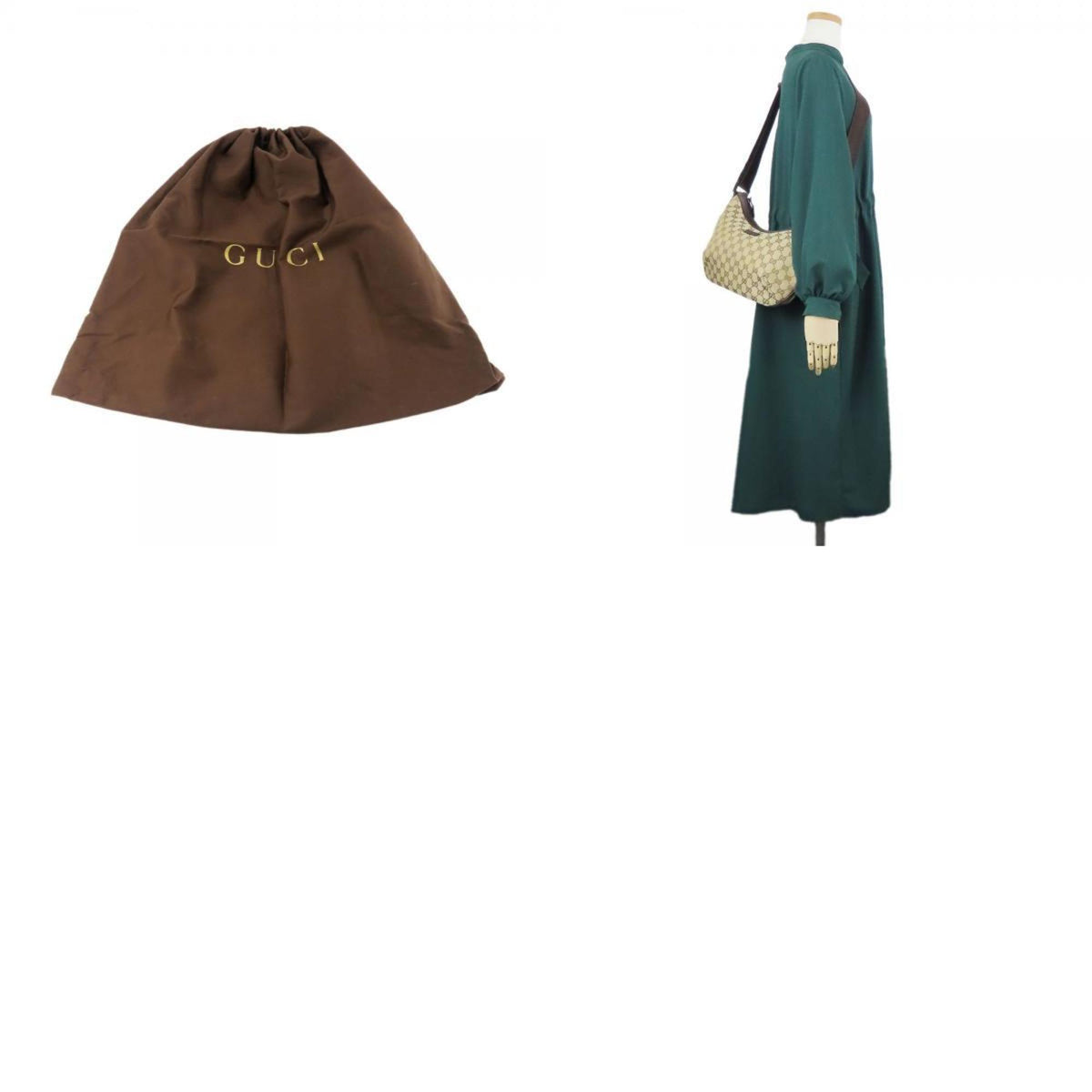 Gucci Gg Canvas Beige Brown Gg Canvas Shoulder Bag (Pre-Owned)