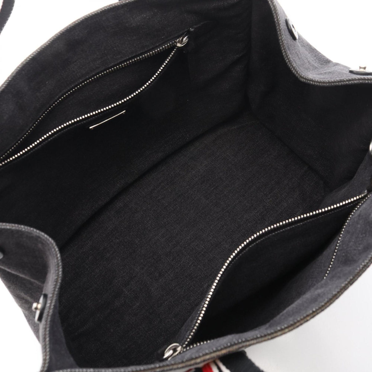 Miu Miu Gray White Canvas Handbag Tote Bag (Pre-Owned)
