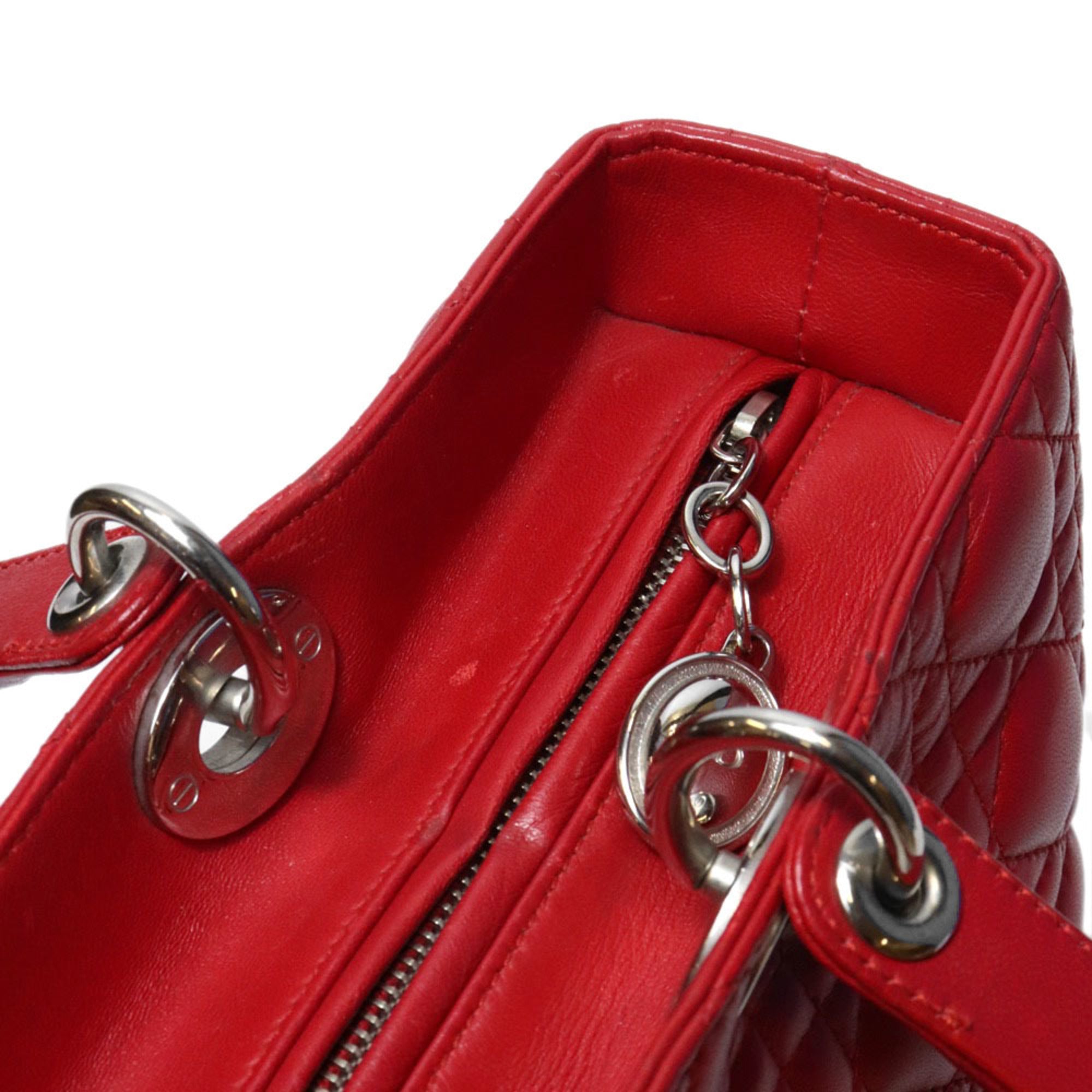 Christian Dior Red Color Leather Handbag (Pre-Owned)