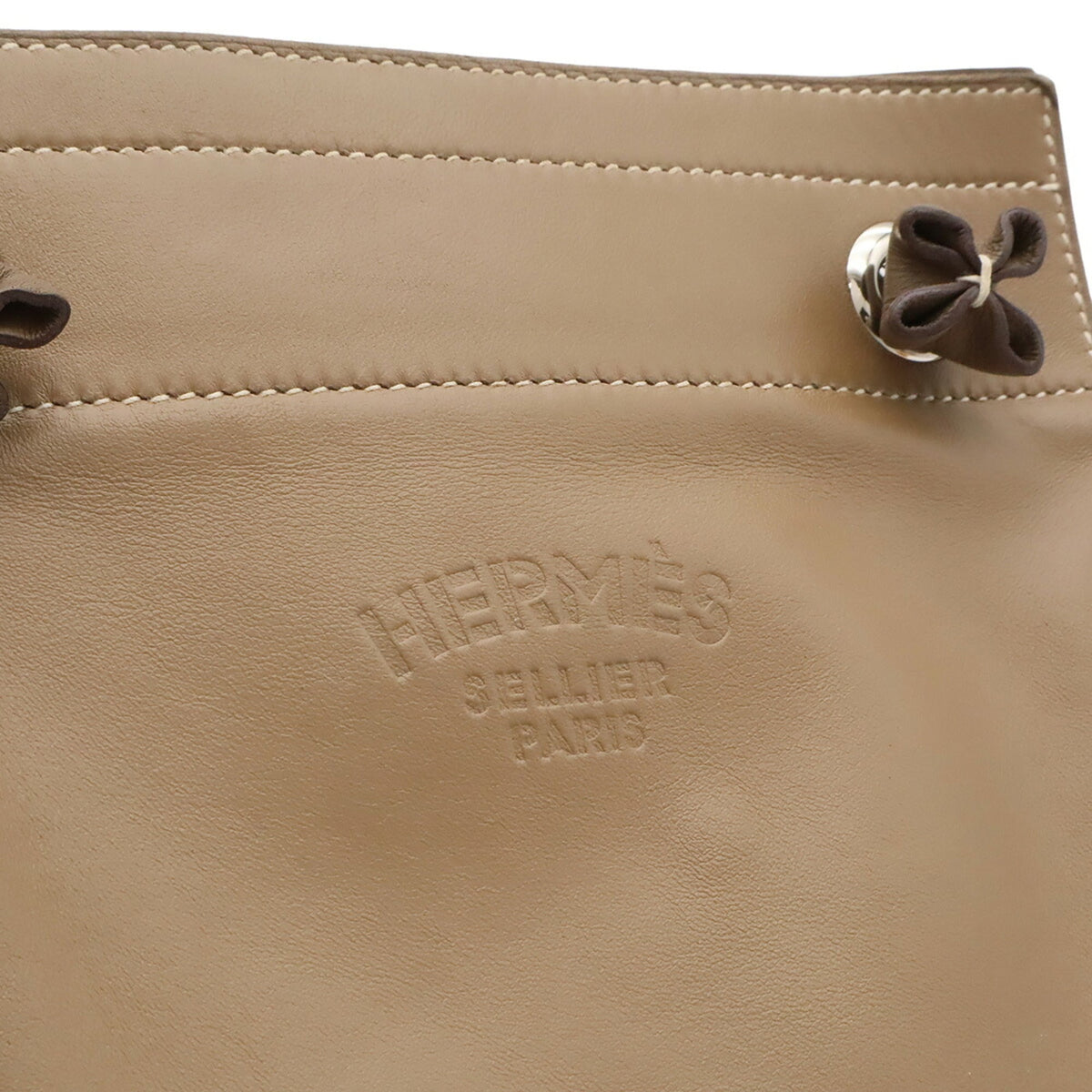 Hermes Etoupe Gray Swift Leather Pochette Shoulder Bag (Pre-Owned)