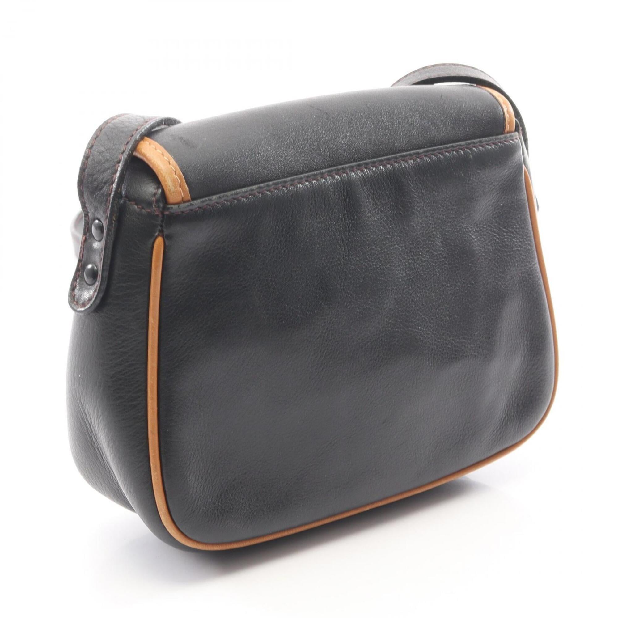 Celine Black Brown Leather Handbag Shoulder Bag (Pre-Owned)