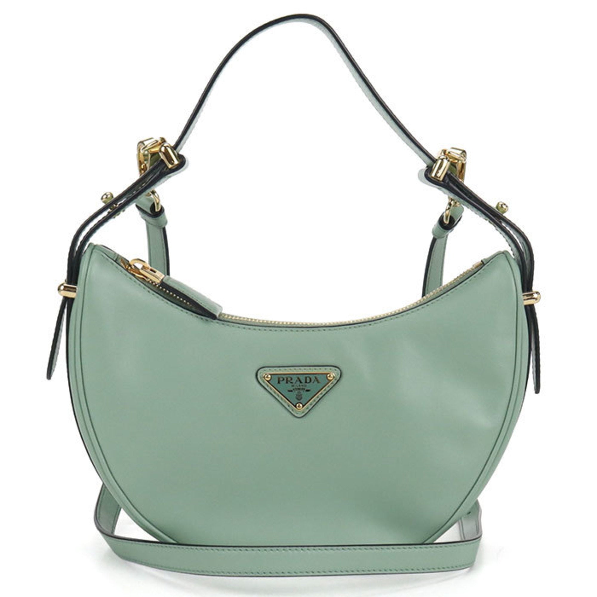 Prada Green Leather Shoulder Bag (Pre-Owned)