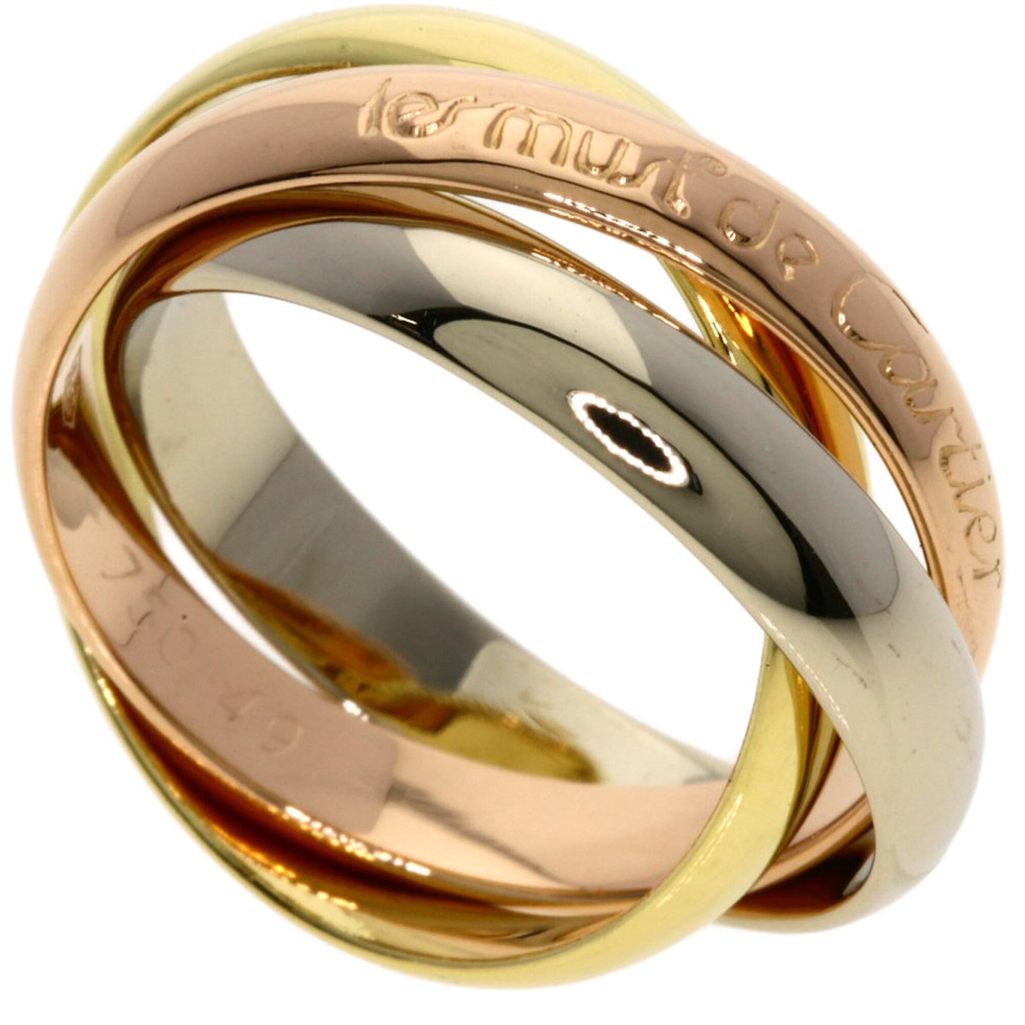 Cartier Trinity Pink White Yellow Band Ring (Pre-Owned)
