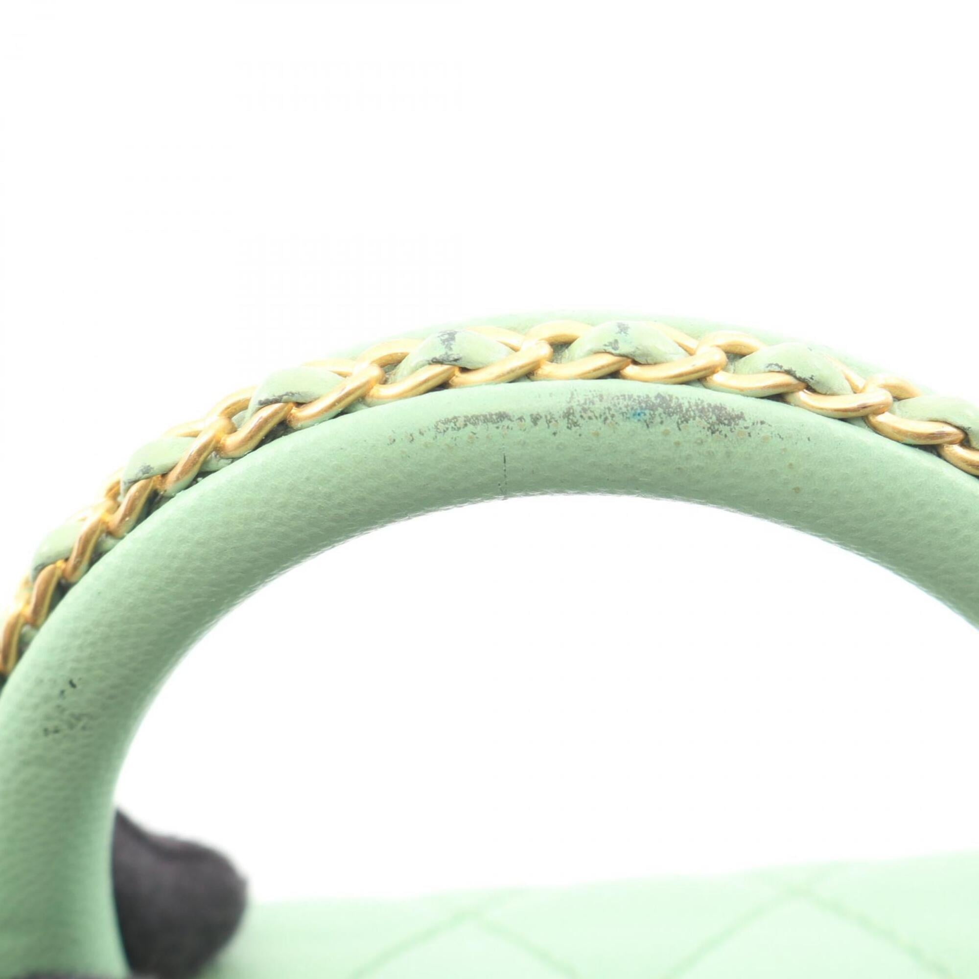 Chanel Green Grained Calfskin Handbag (Pre-Owned)
