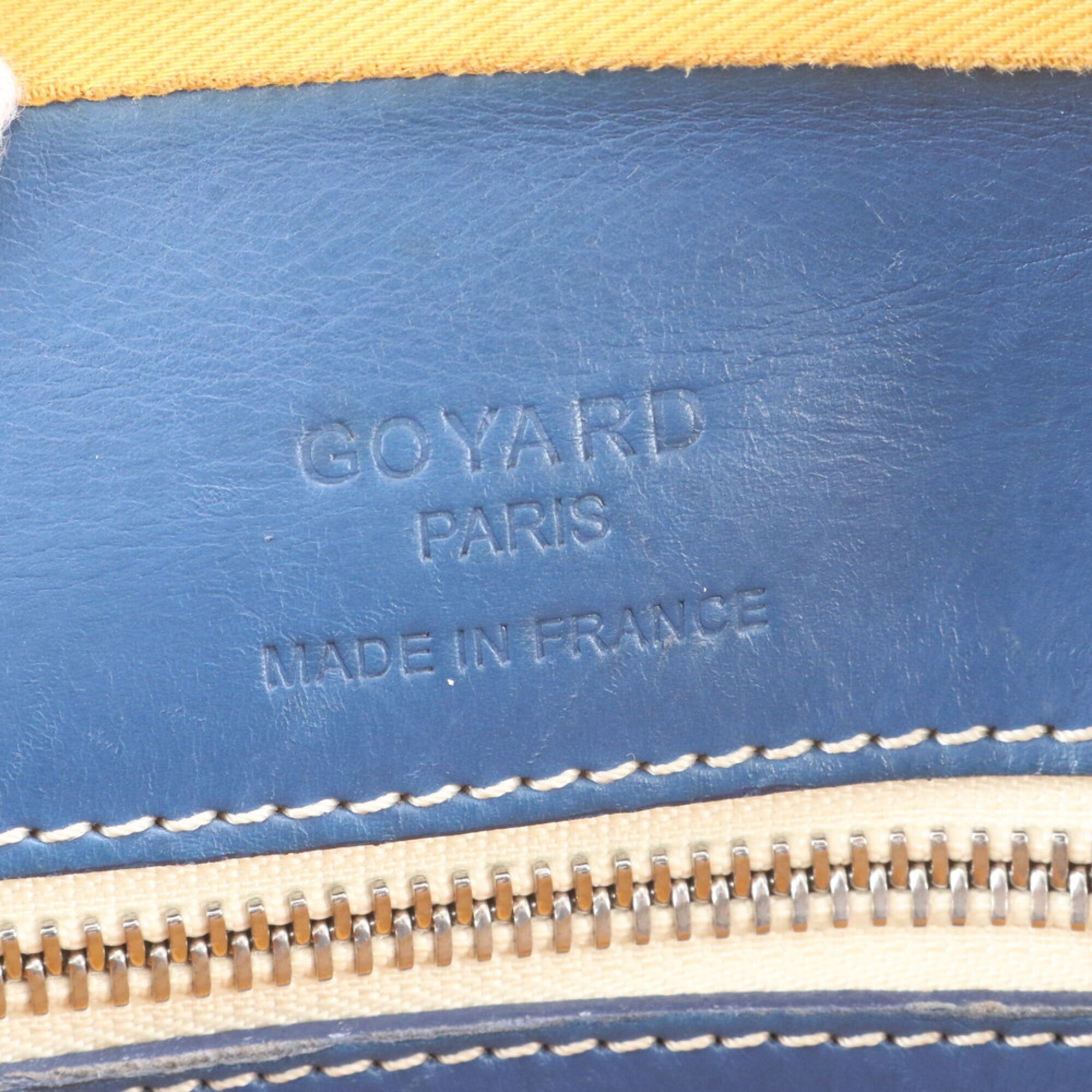 Goyard Navy Purple Leather Coated Canvas Briefcase Tote Bag (Pre-Owned)