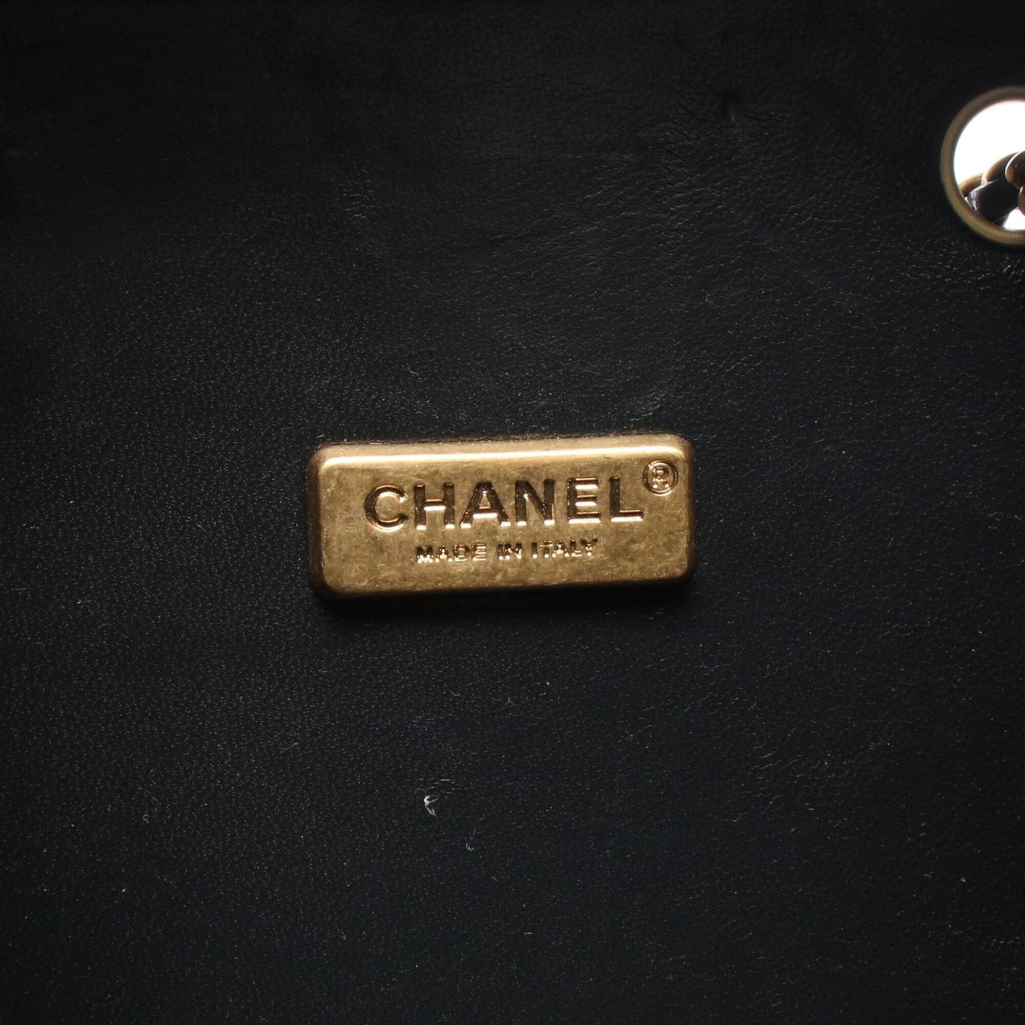 Chanel Navy Wool Handbag Shoulder Bag (Pre-Owned)