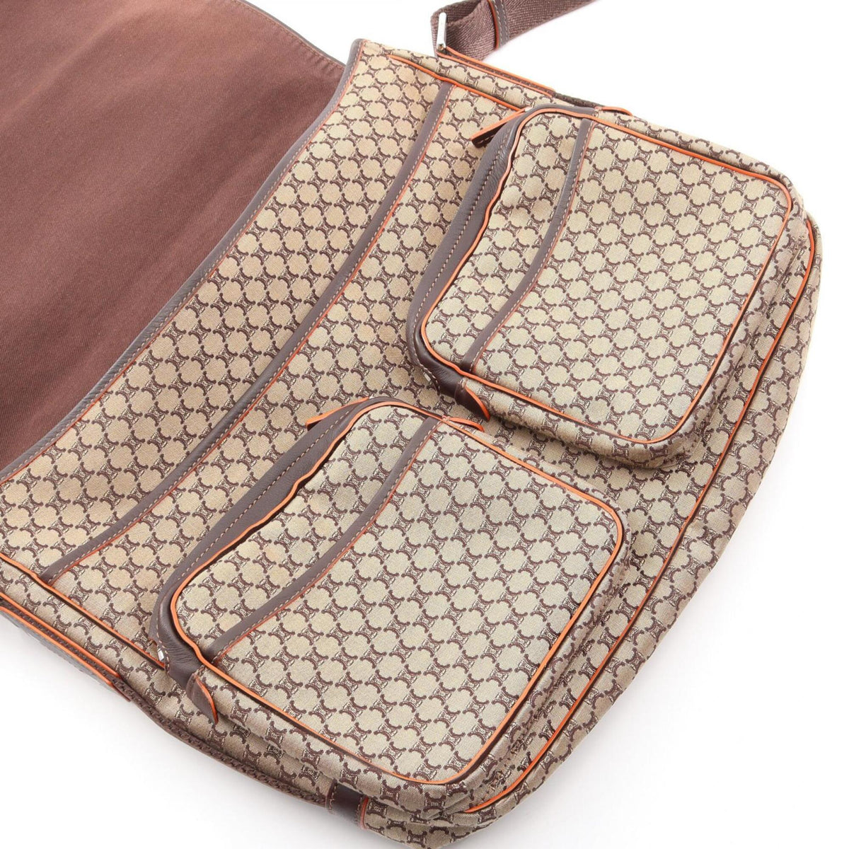 Celine Beige Brown Canvas Leather Handbag Shoulder Bag (Pre-Owned)