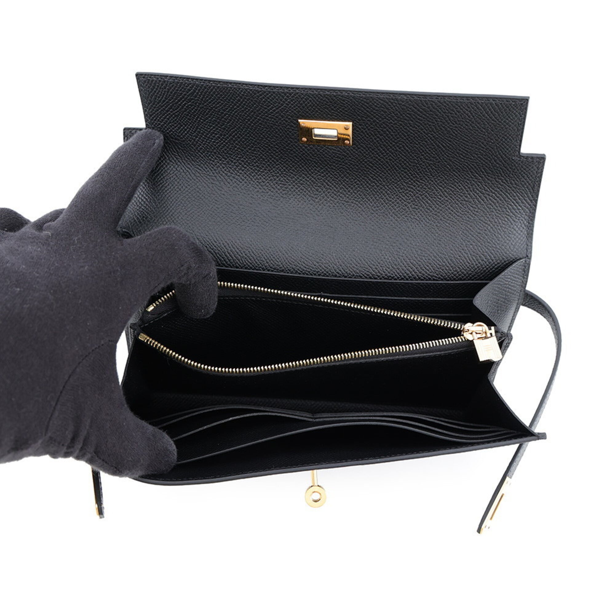 Hermes Black Epsom Leather Long Wallet (Bi-Fold) (Pre-Owned)