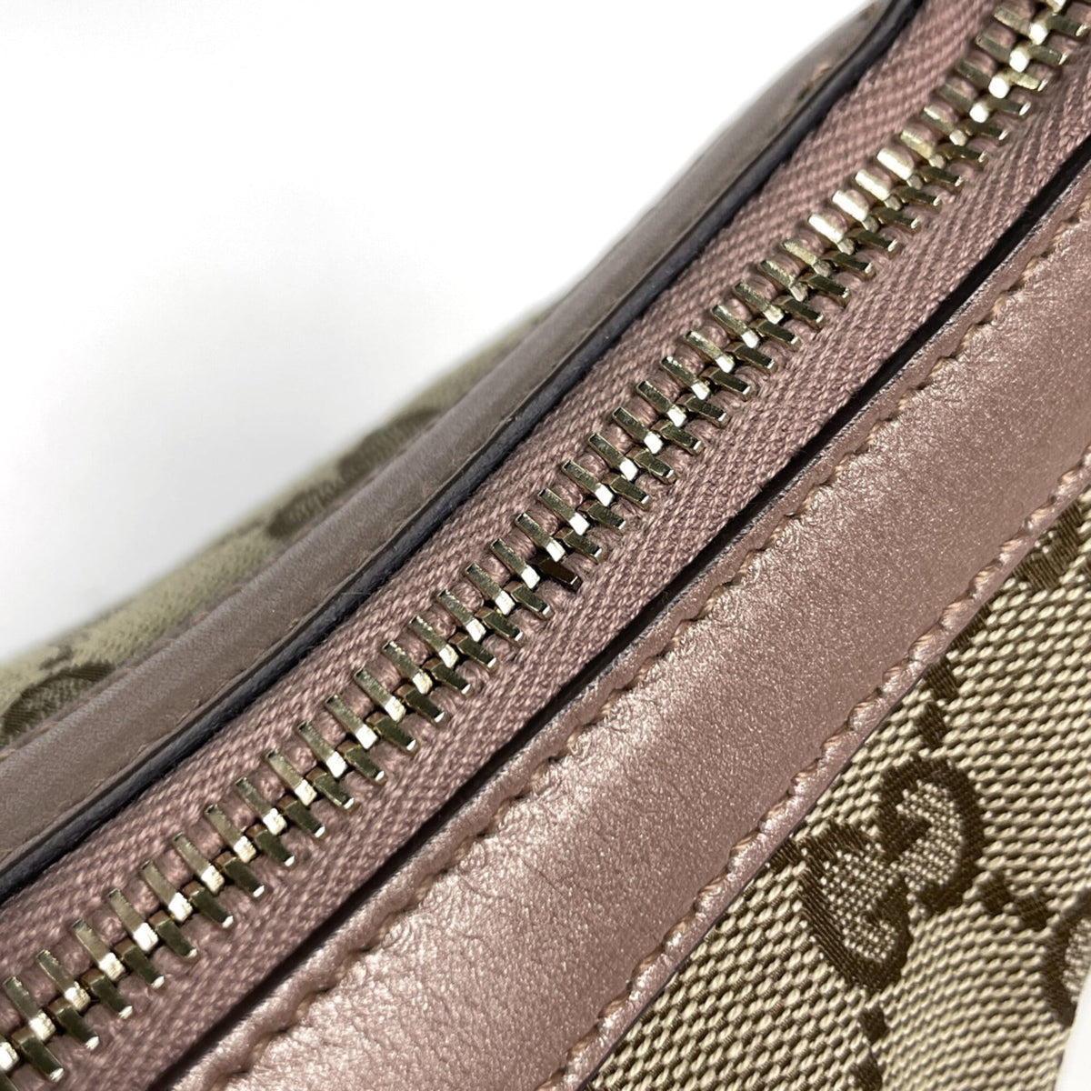 Gucci Gg Canvas Beige Pink Gg Canvas Leather Handbag (Pre-Owned)