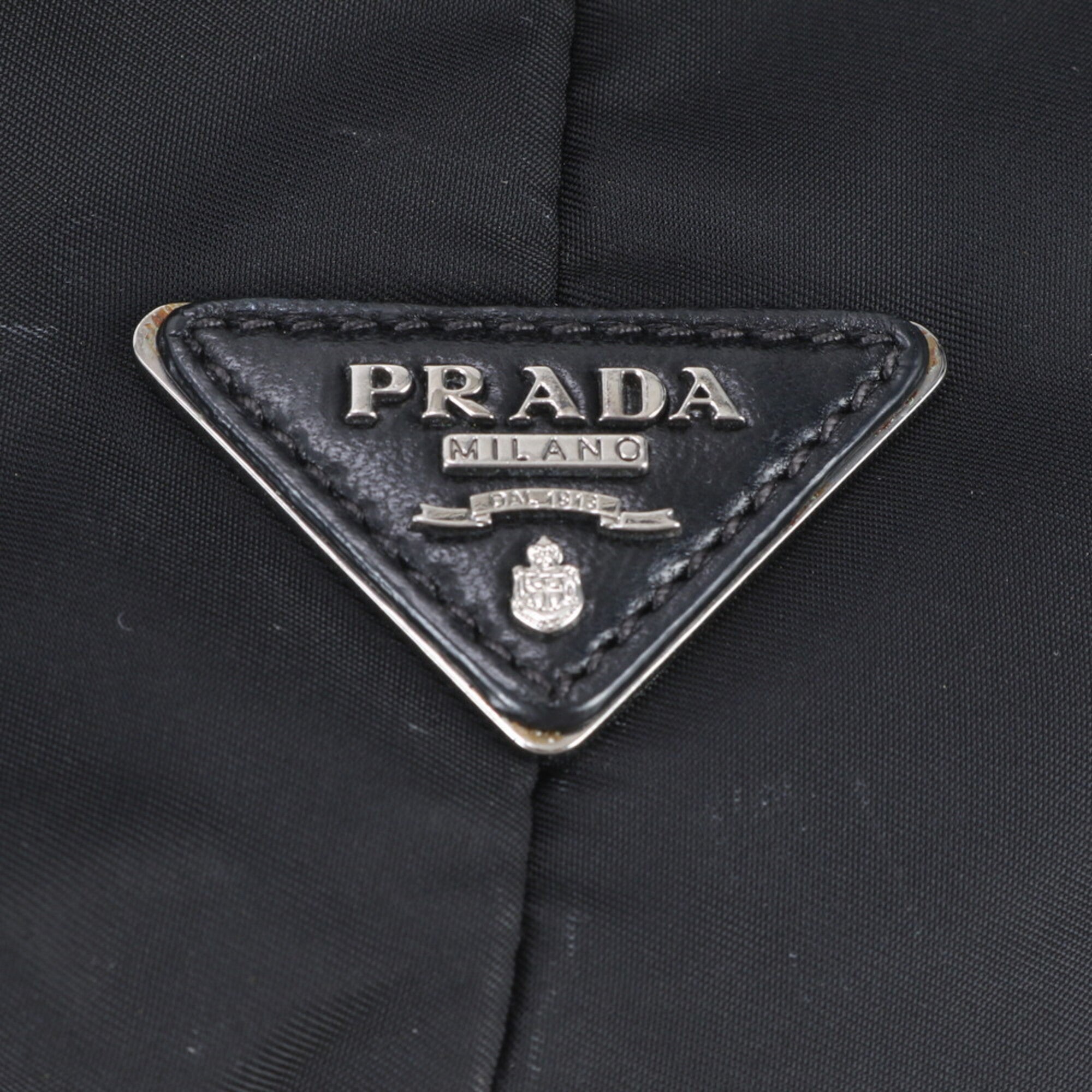 Prada Black Navy Nylon Leather Shoulder Bag (Pre-Owned)