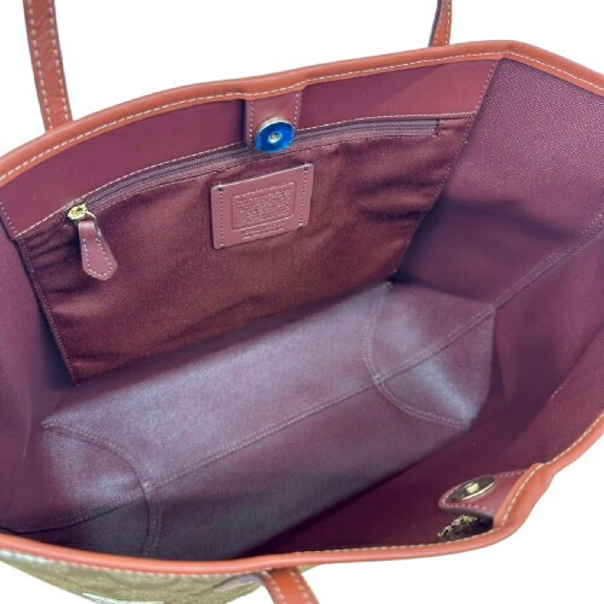 Coach Signature Beige Leather Tote Bag (Pre-Owned)