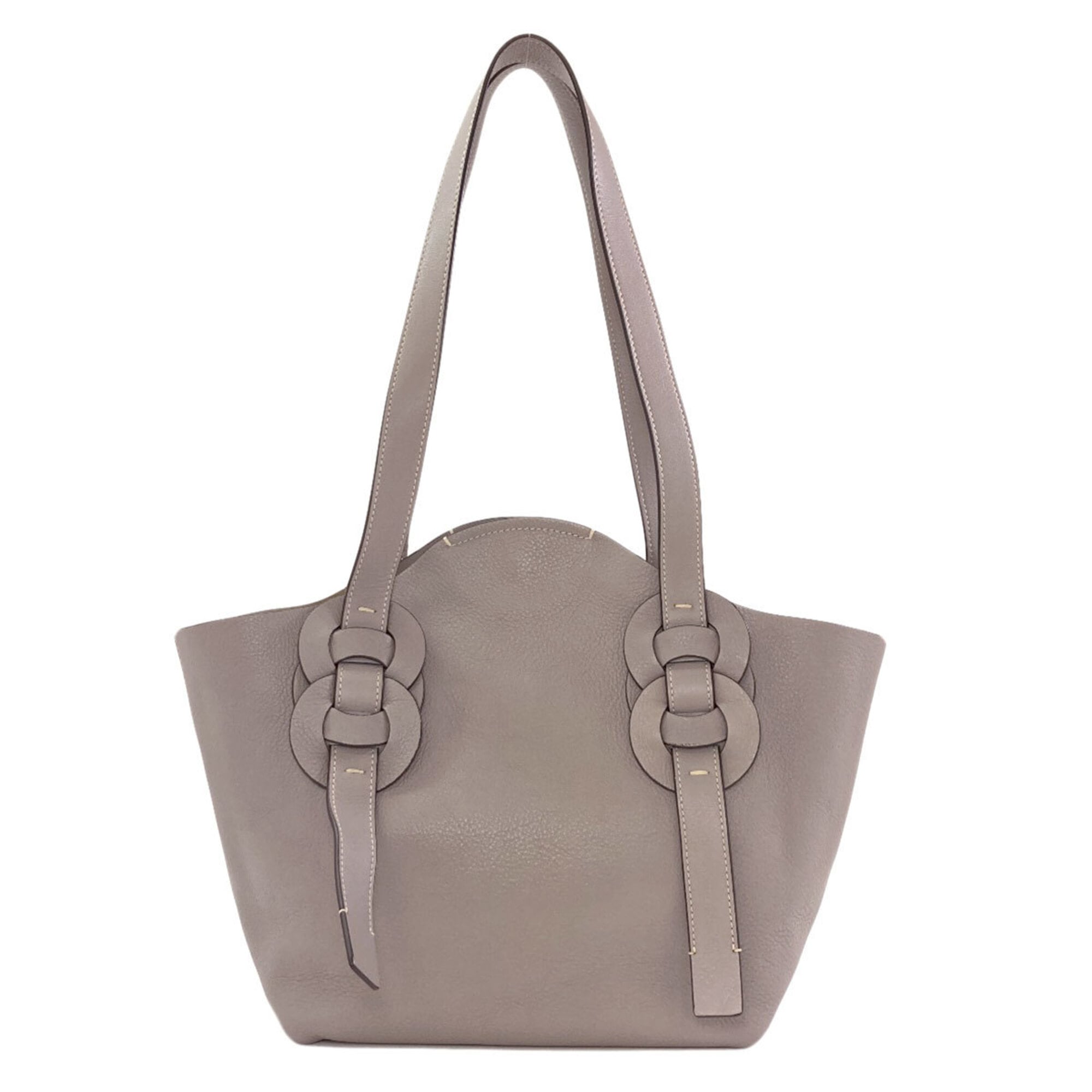 Chloé Gray Leather Tote Bag (Pre-Owned)