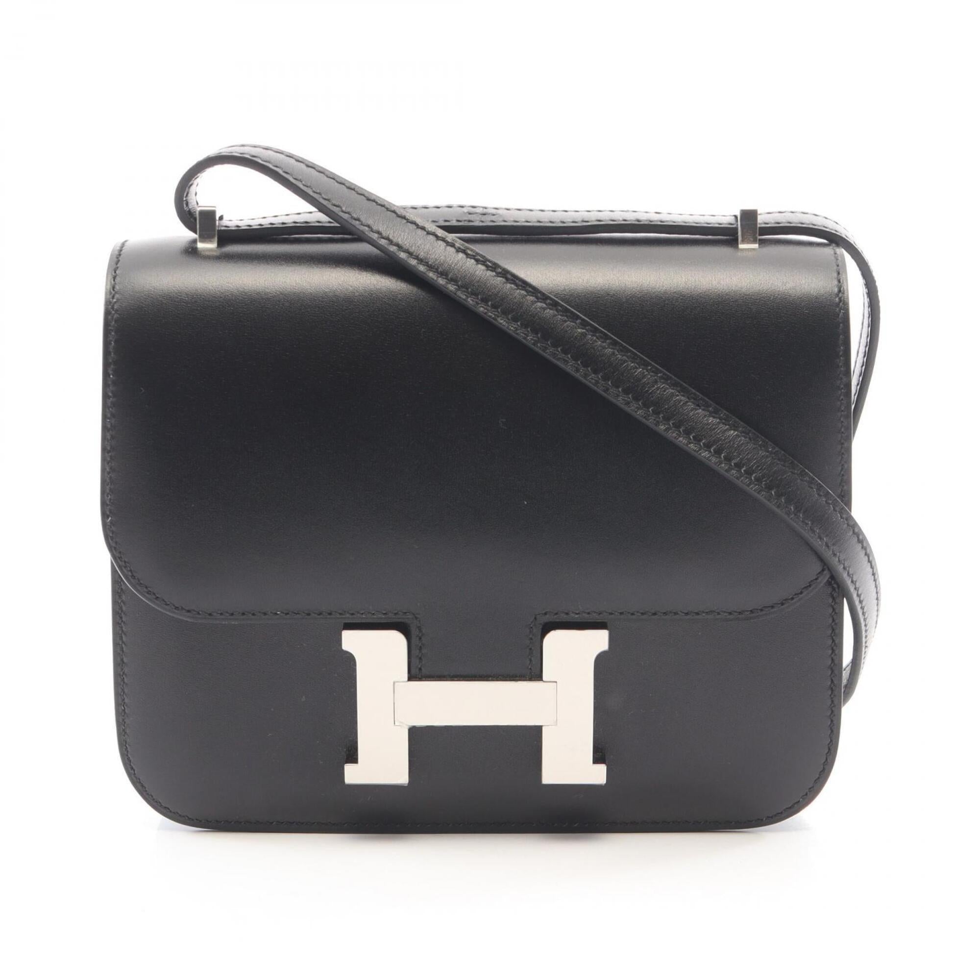 Hermes Constance Black Box Calf Leather Handbag Shoulder Bag (Pre-Owned)