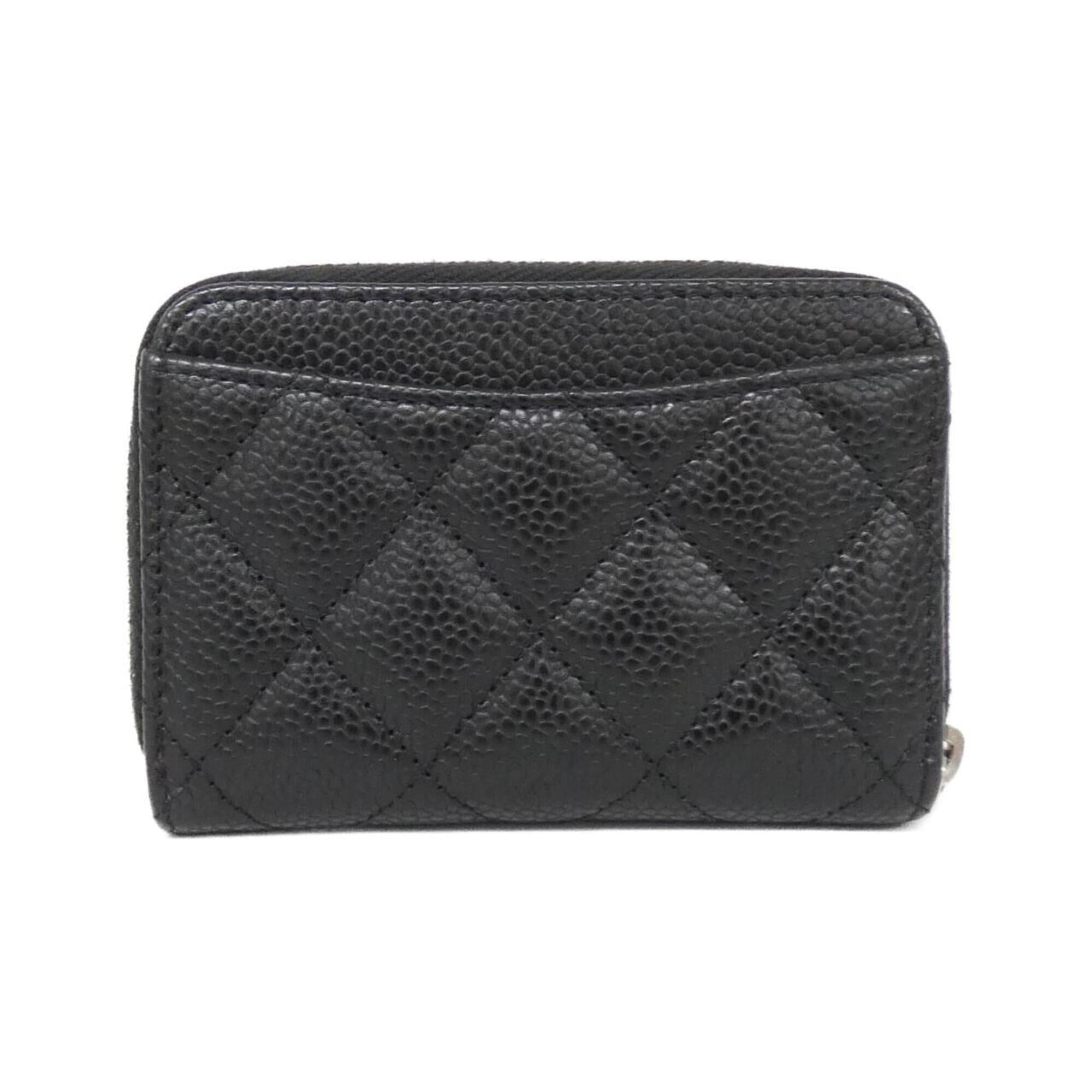 Chanel Black Grained Calfskin Coin Purse/Coin Case (Pre-Owned)