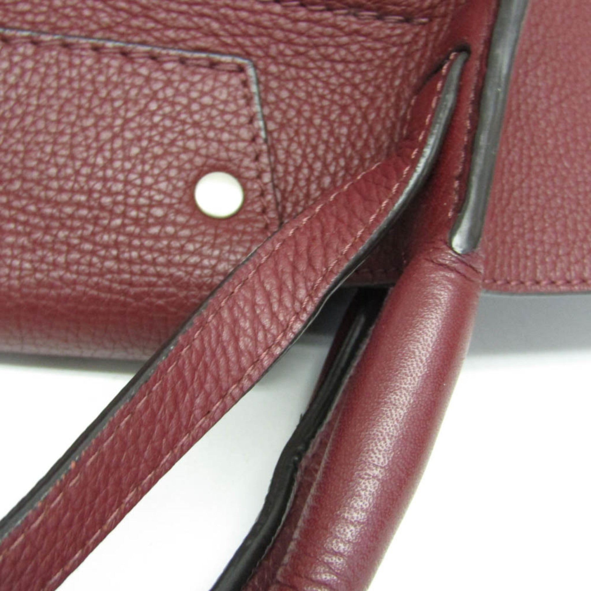 Celine Big Bag Smooth Leather Burgundy Leather Handbag (Pre-Owned)