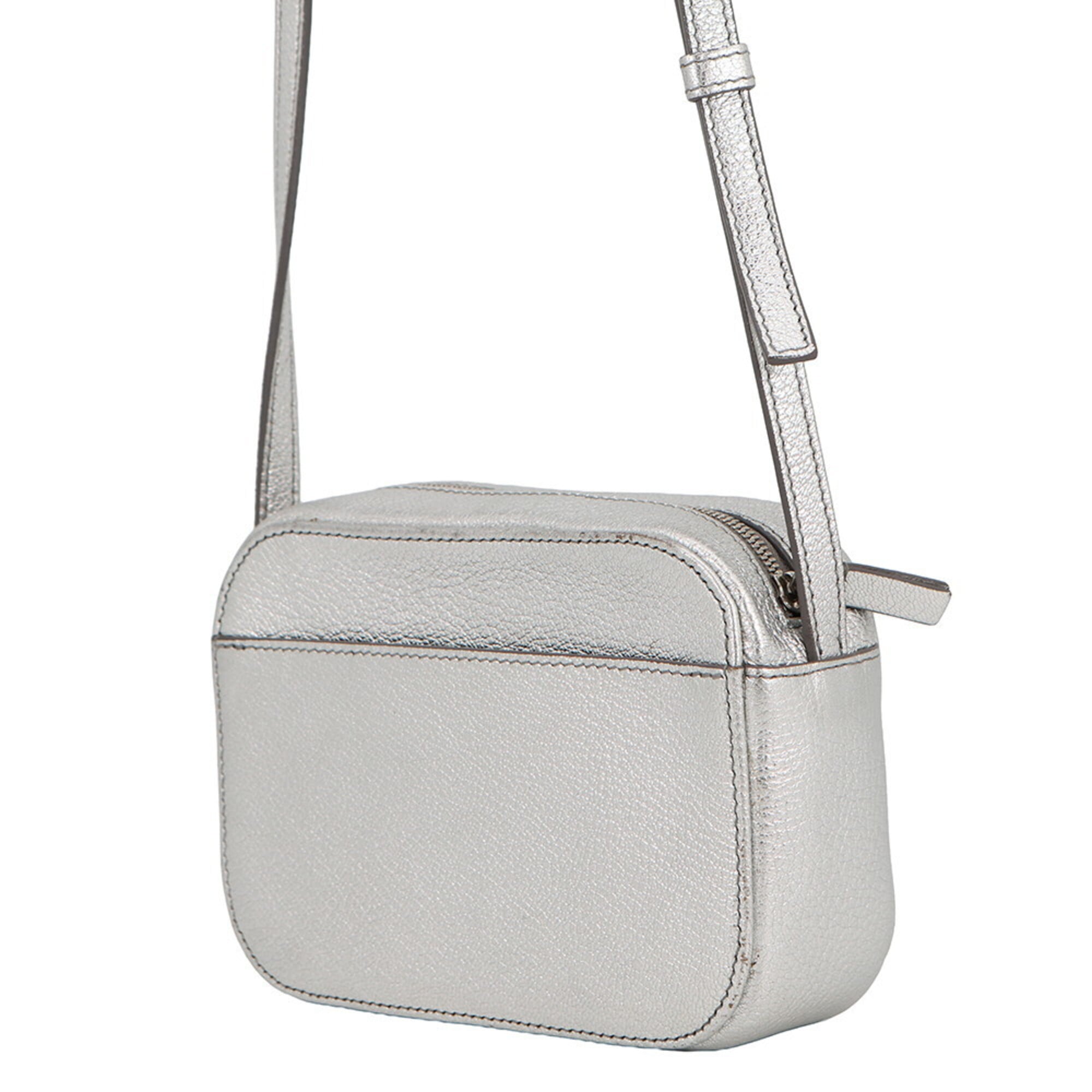 Balenciaga Silver Leather Handbag Shoulder Bag (Pre-Owned)