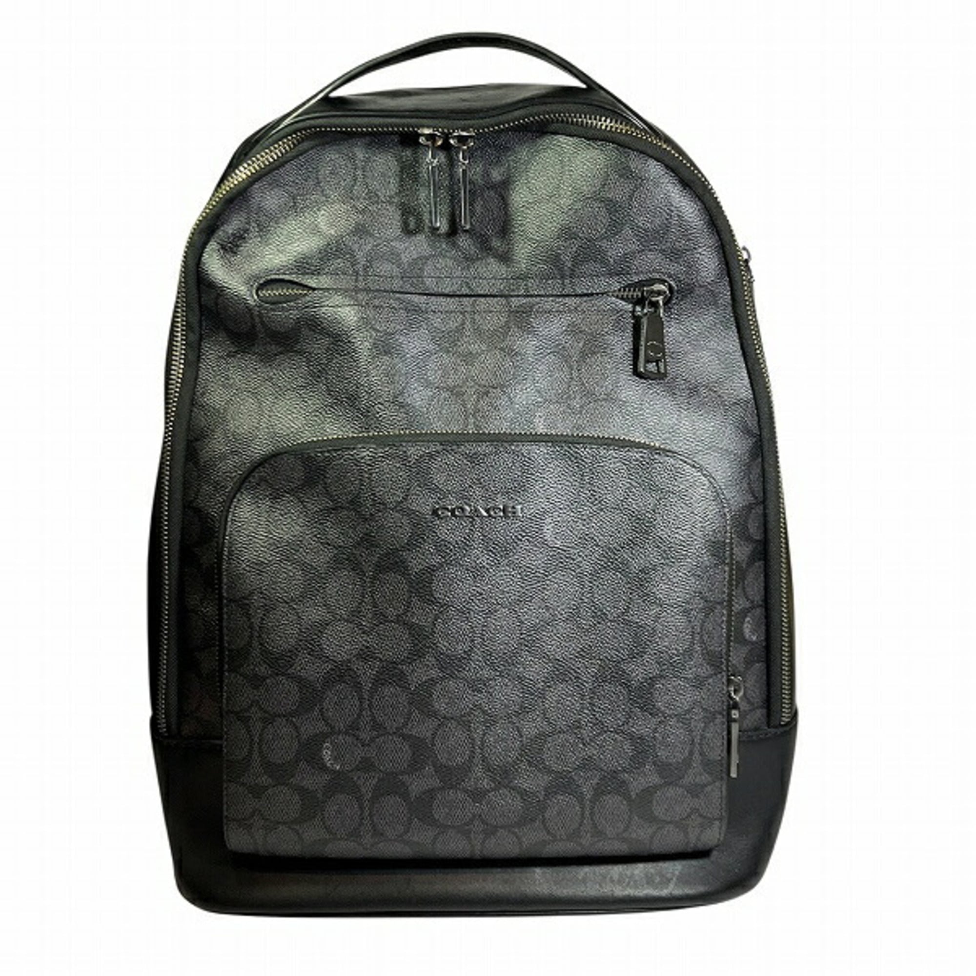 Coach Black Signature Line Backpack (Pre-Owned)